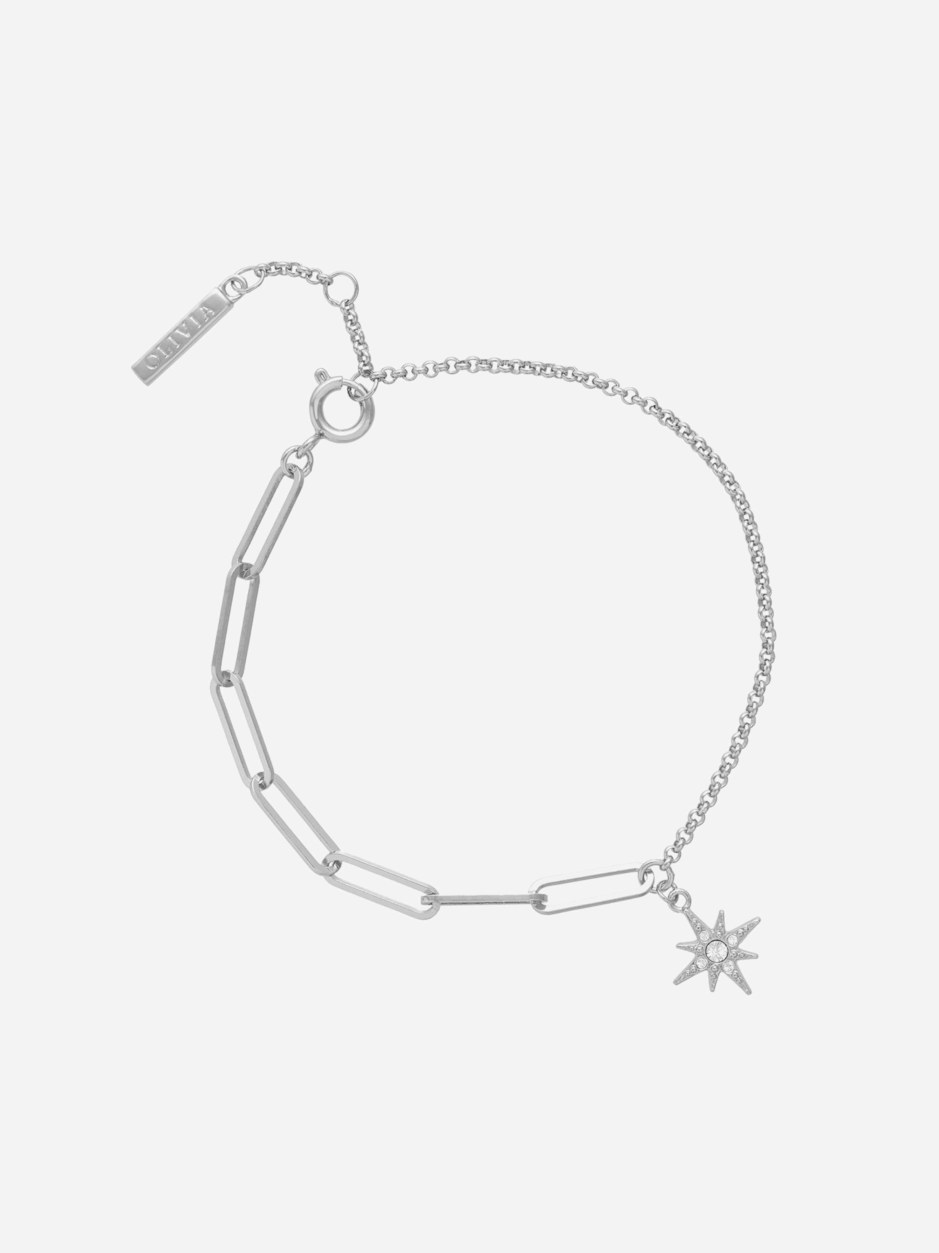 Olivia Burton Girls Silver Celestial North Star Mismatch Bracelet In (16Cm) - One Size