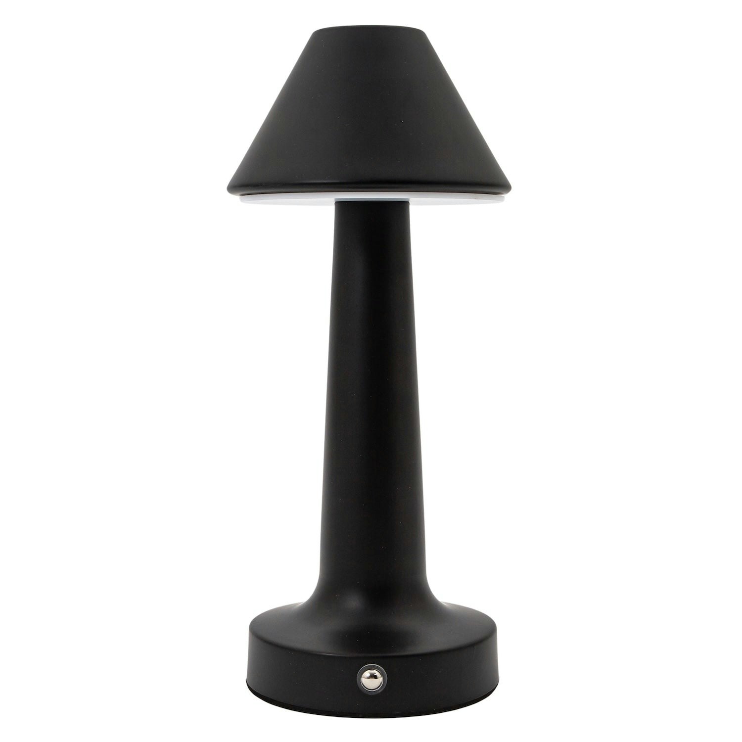 Rackhams Black Short Matte Modern Rechargeable Led Touch Dimmable Table Lamp Small
