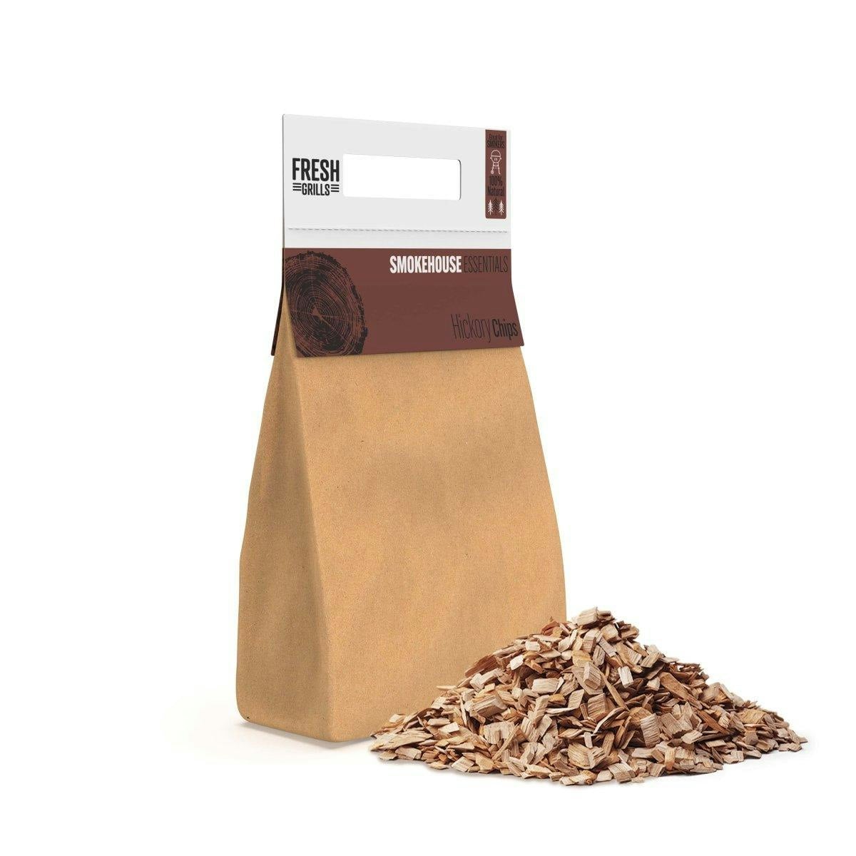Rackhams Wood Chips For Bbq Grill, Wood Fired Pizza Oven, Kamado And Outdoor Smokers - 1.4Kg (6Ltr) - Hickory