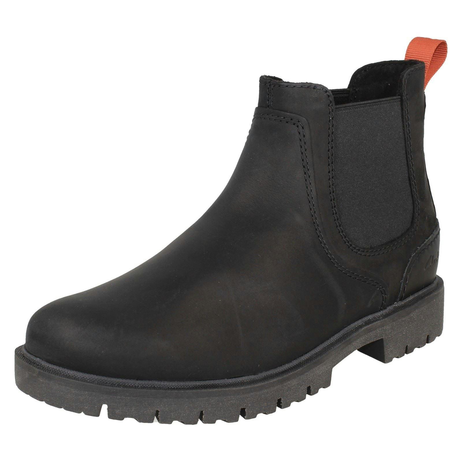 Clarks Men's Black Leather Smart Chelsea Boot Rossdale Top - Uk 10.5