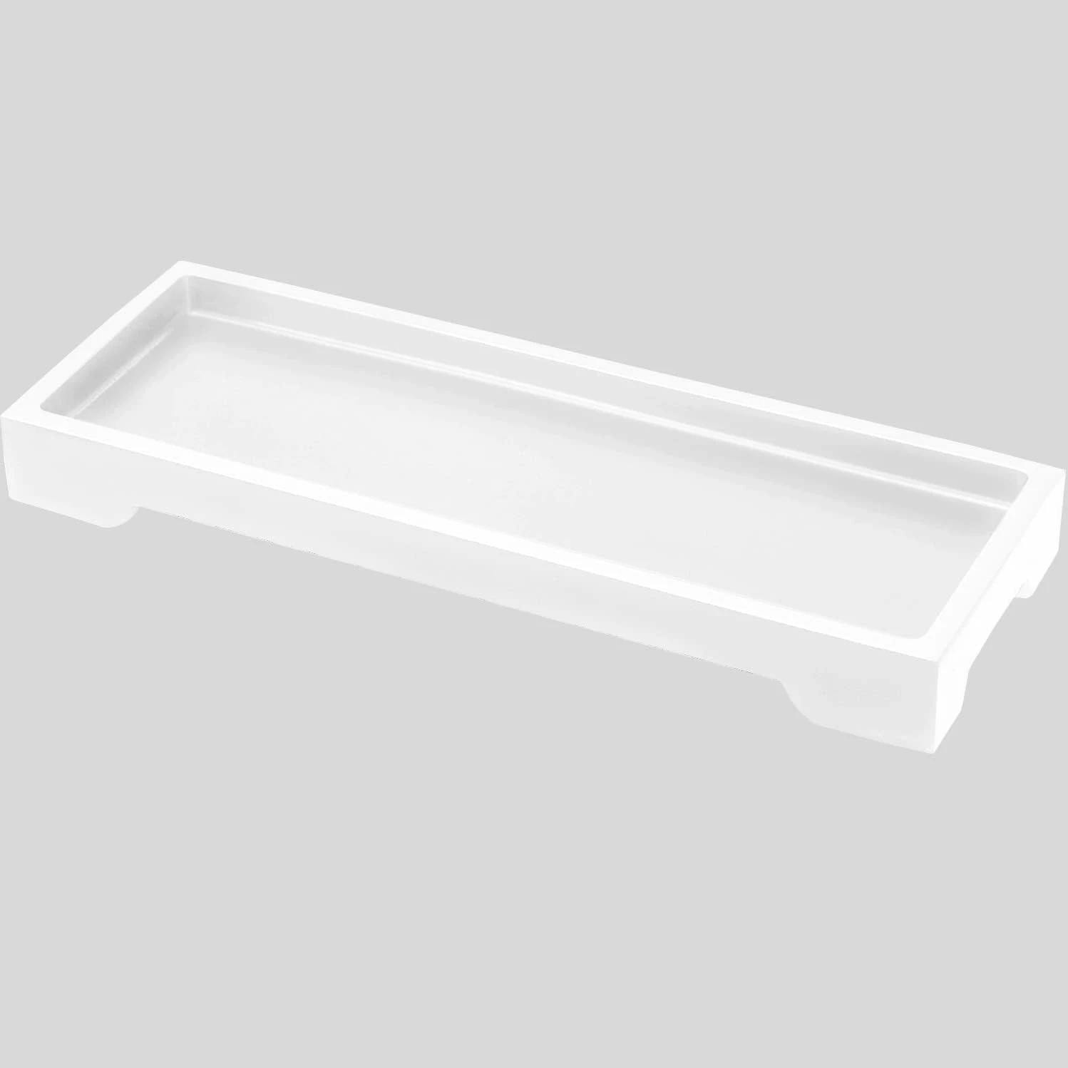 Rackhams White Small Resin Vanity Serving Tray Bathroom Organiser