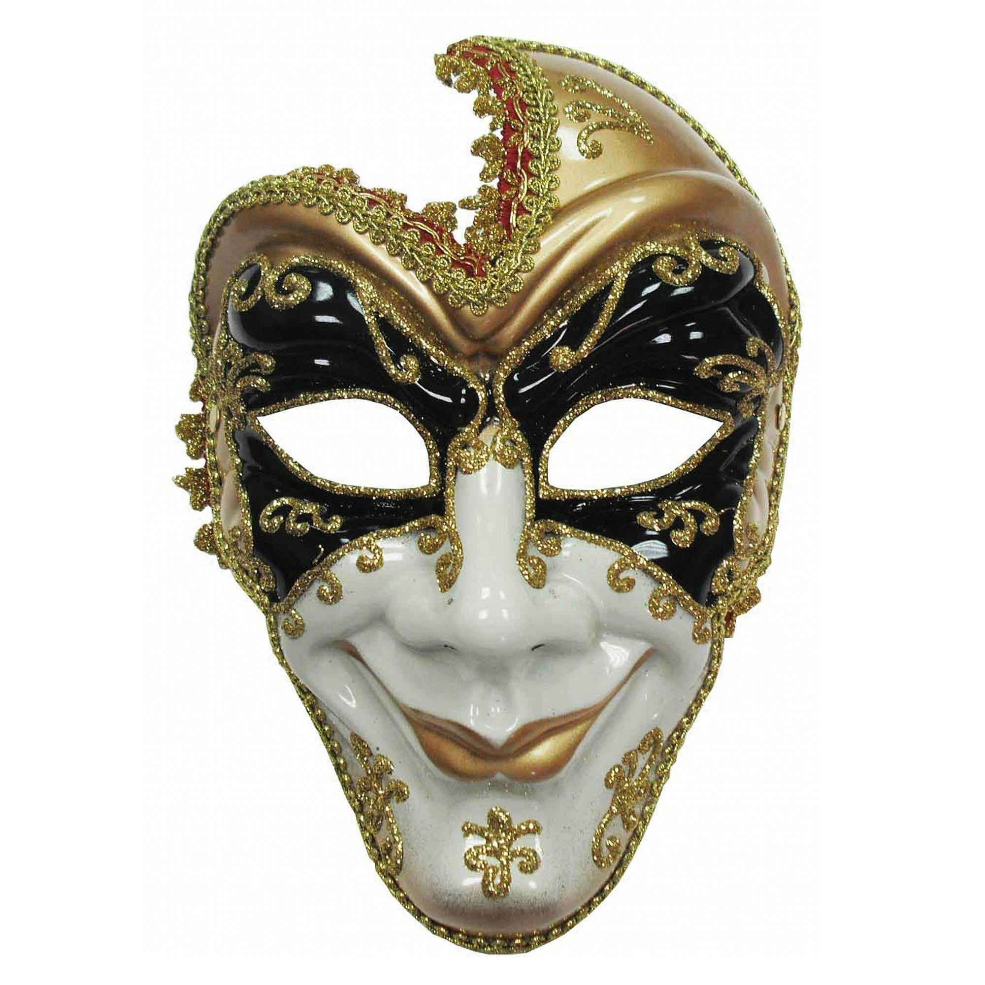 Bristol Novelty Unisex Black/White/Gold Adults Full Face Man Mask - One Size