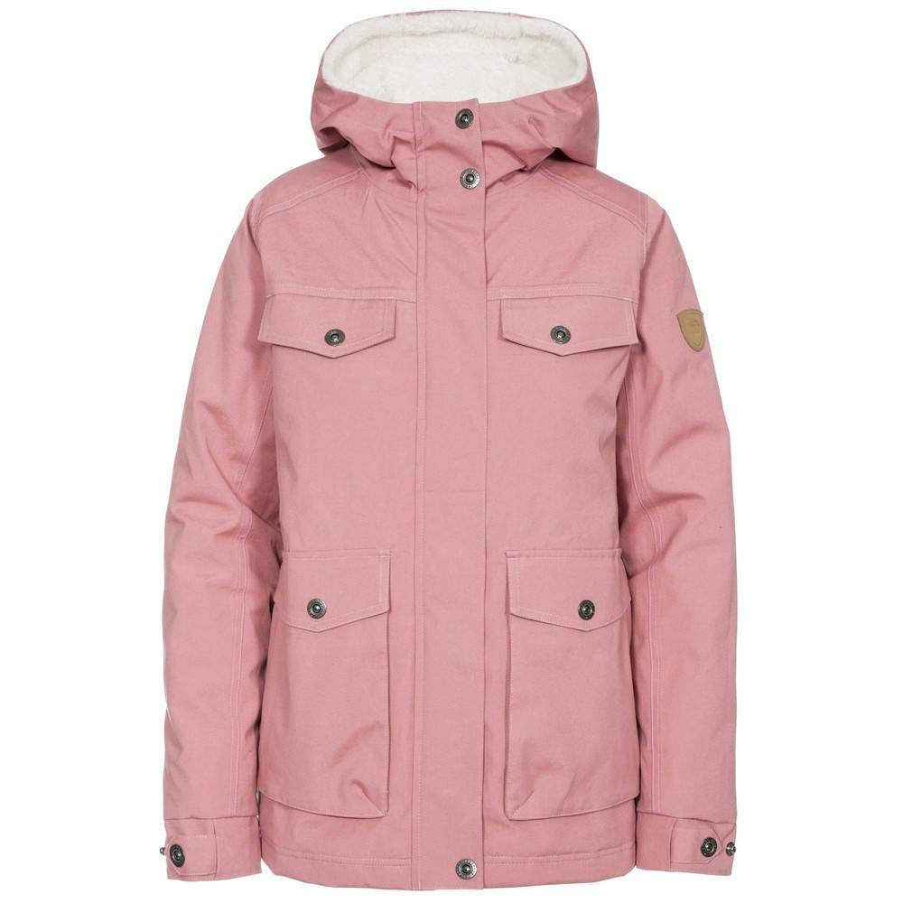 Trespass Women's / Devoted Waterproof Jacket - Dusty Rose - Xxs - Dusty Rose - 65% Polyester/35% Cotton
