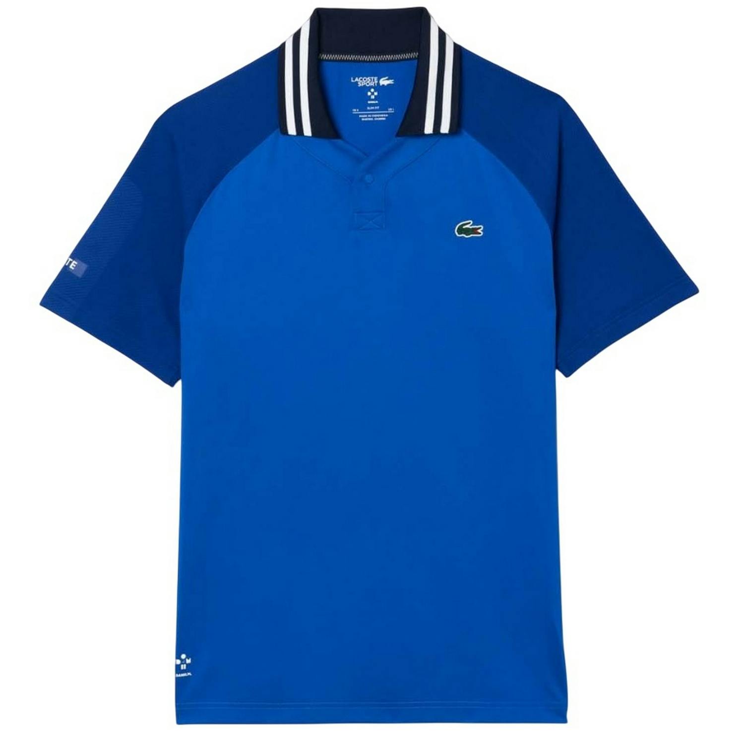 Lacoste Men's Blue Daniil Medvedev Slim Tennis Polo Shirt - Xs - 88% Polyester/12% Elastane