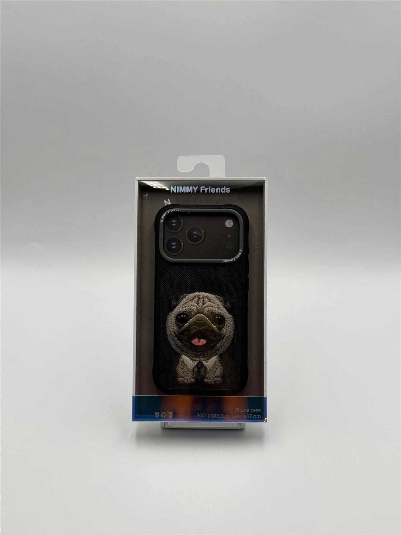 Nimmy Friends Black/Grey Nimmy Big Eye Cute Pet Pug Dog Case With Magsafe For Iphone Pro 6.3" - N-Xdy-Ip17-Pro-09-A
