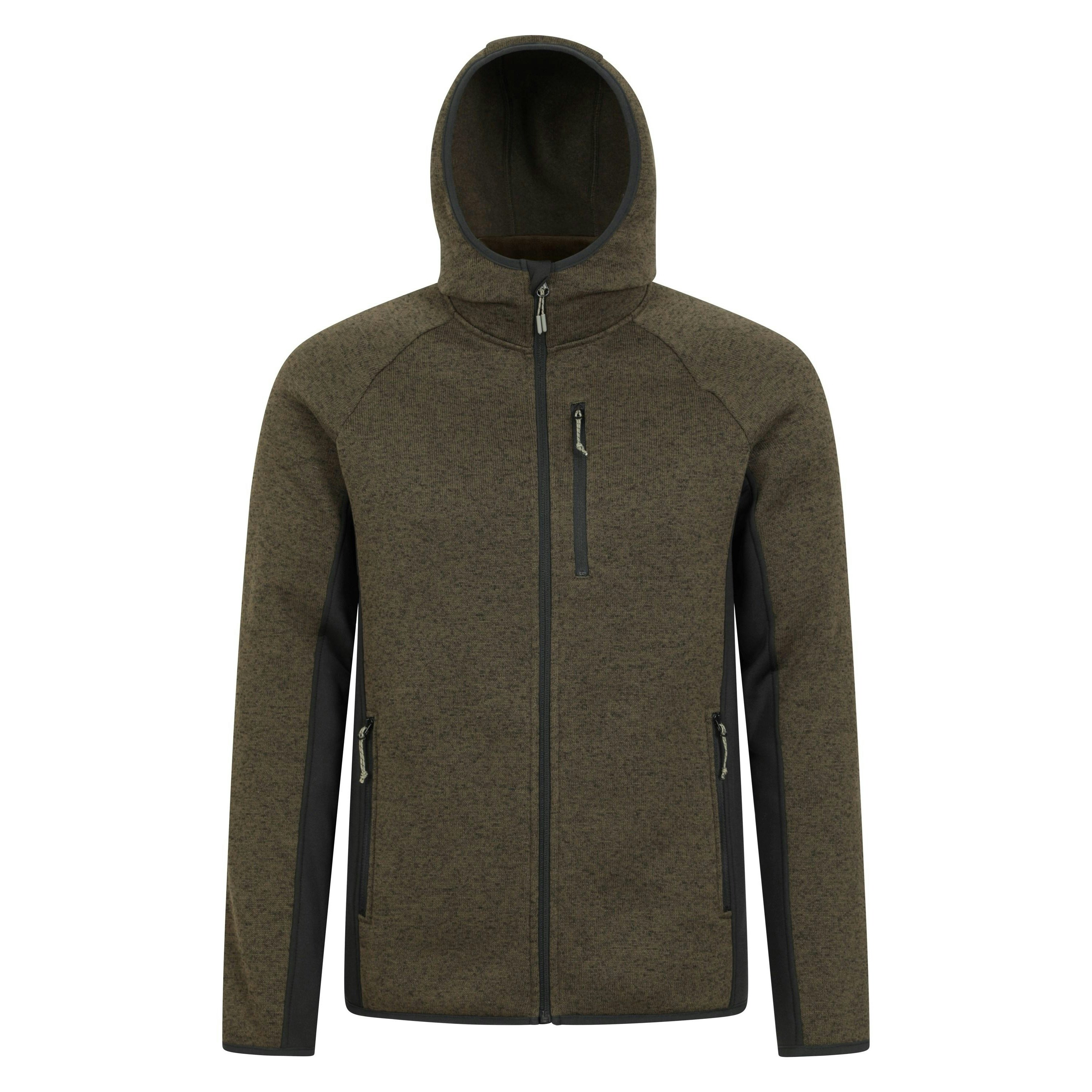 Mountain Warehouse Men's Dark Treston Fleece Hooded Hoodie - Khaki - Khaki - 3XL