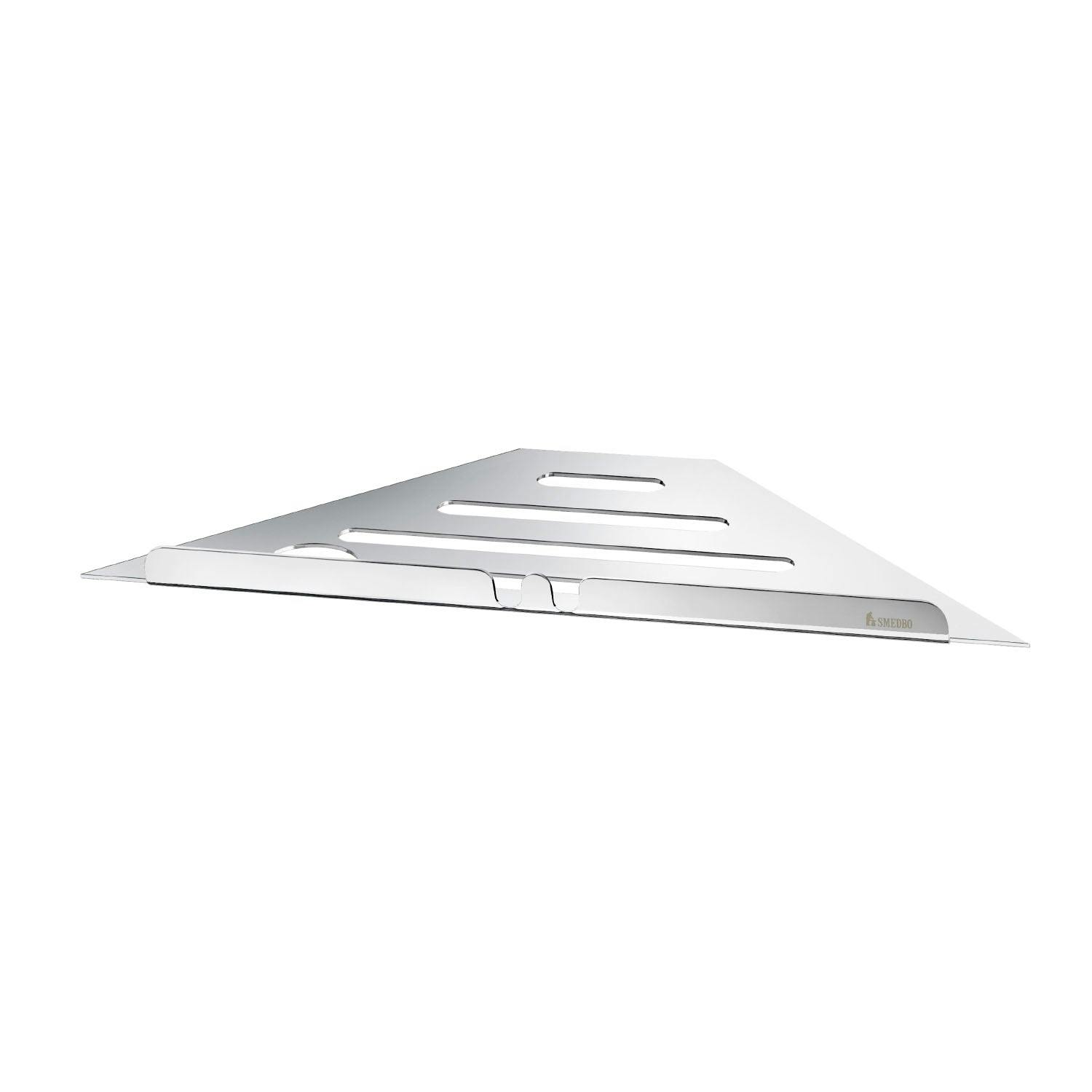 Smedbo Polished Stainless Steel Grout Line Shower Corner Shelf (200 X 200Mm)