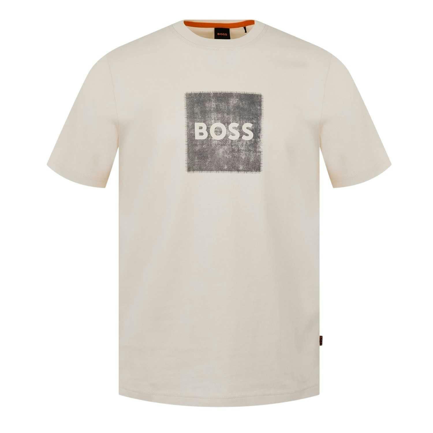 Boss Men's White Box Logo T-Shirt - S - 100% Mixed