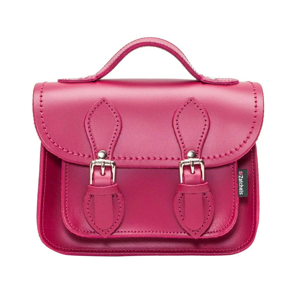 Zatchels Magenta Handmade Leather Micro Satchel - Small