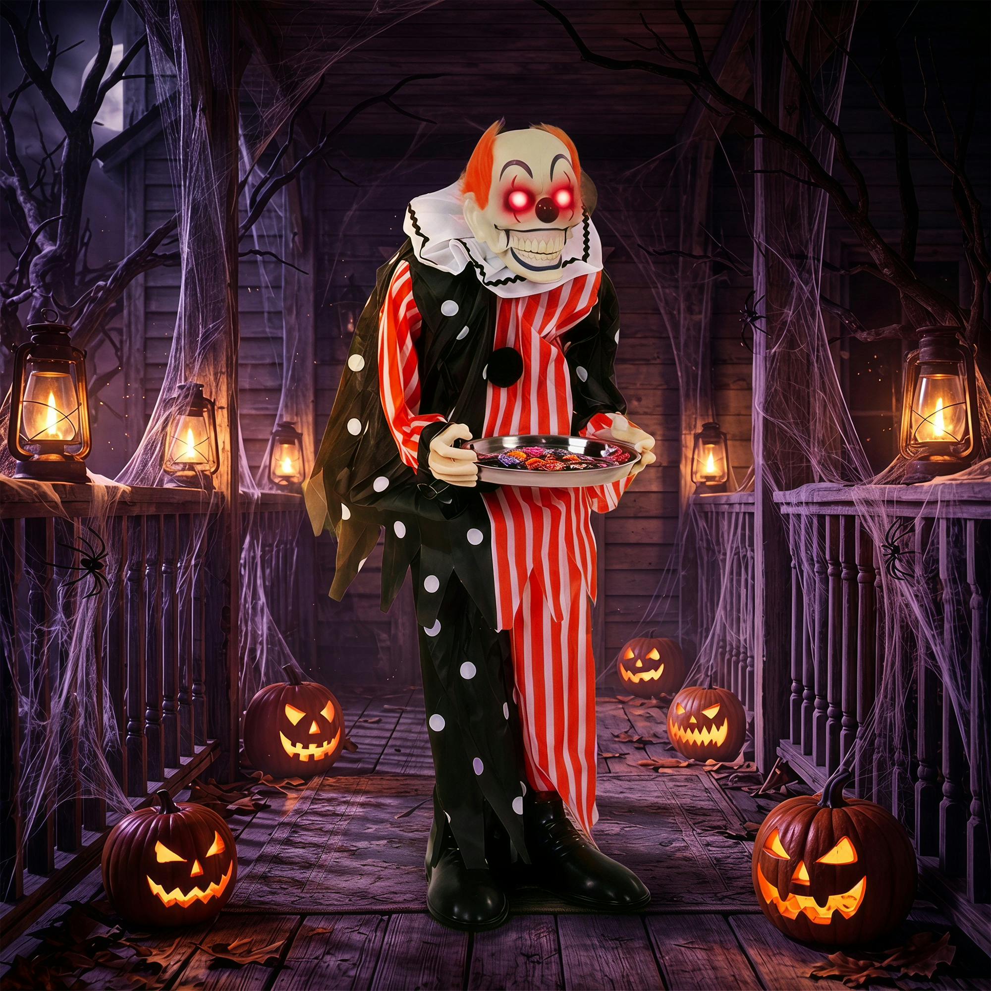 Rackhams Red/Orange/Black Animated Clown Halloween Decorations Outdoor Indoor