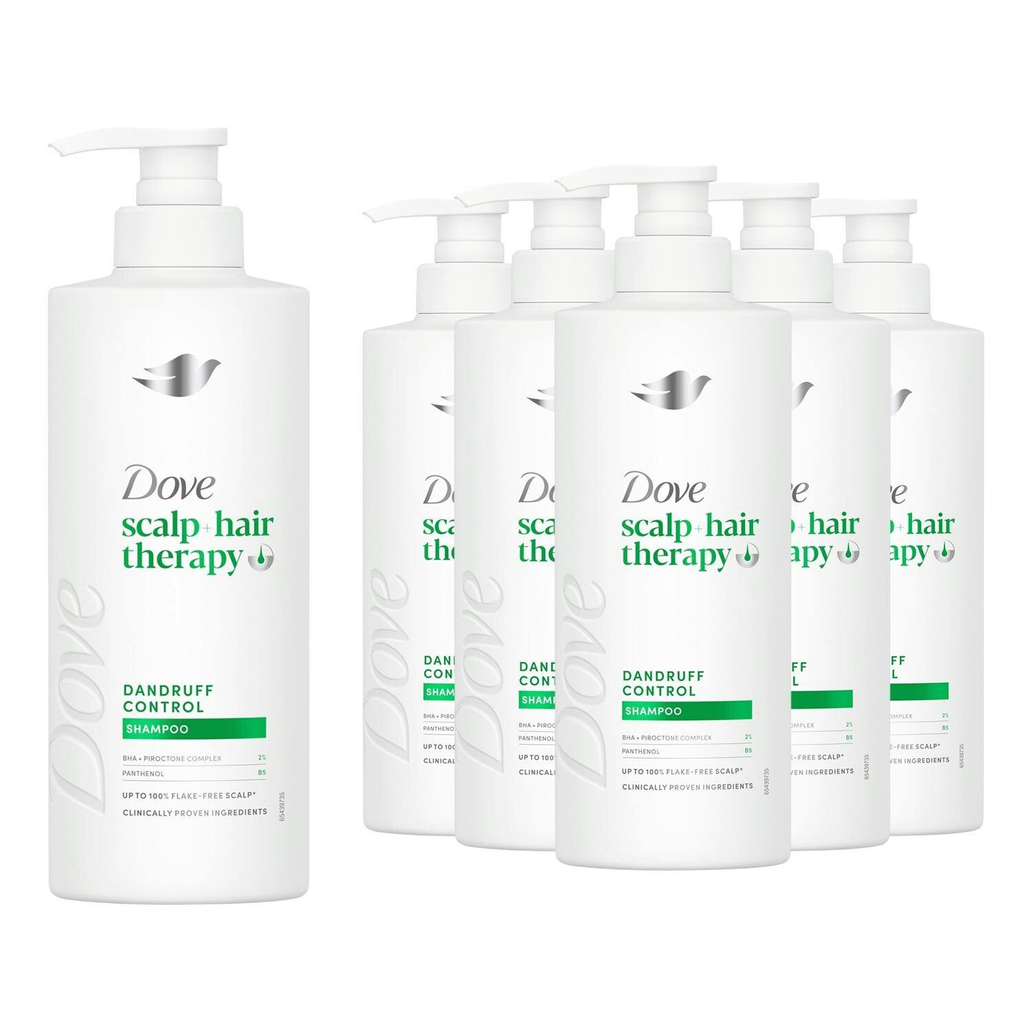 Dove Scalp + Hair Therapy Dandruff Control Shampoo 6X400ml, Salicylic Acid - Image 3