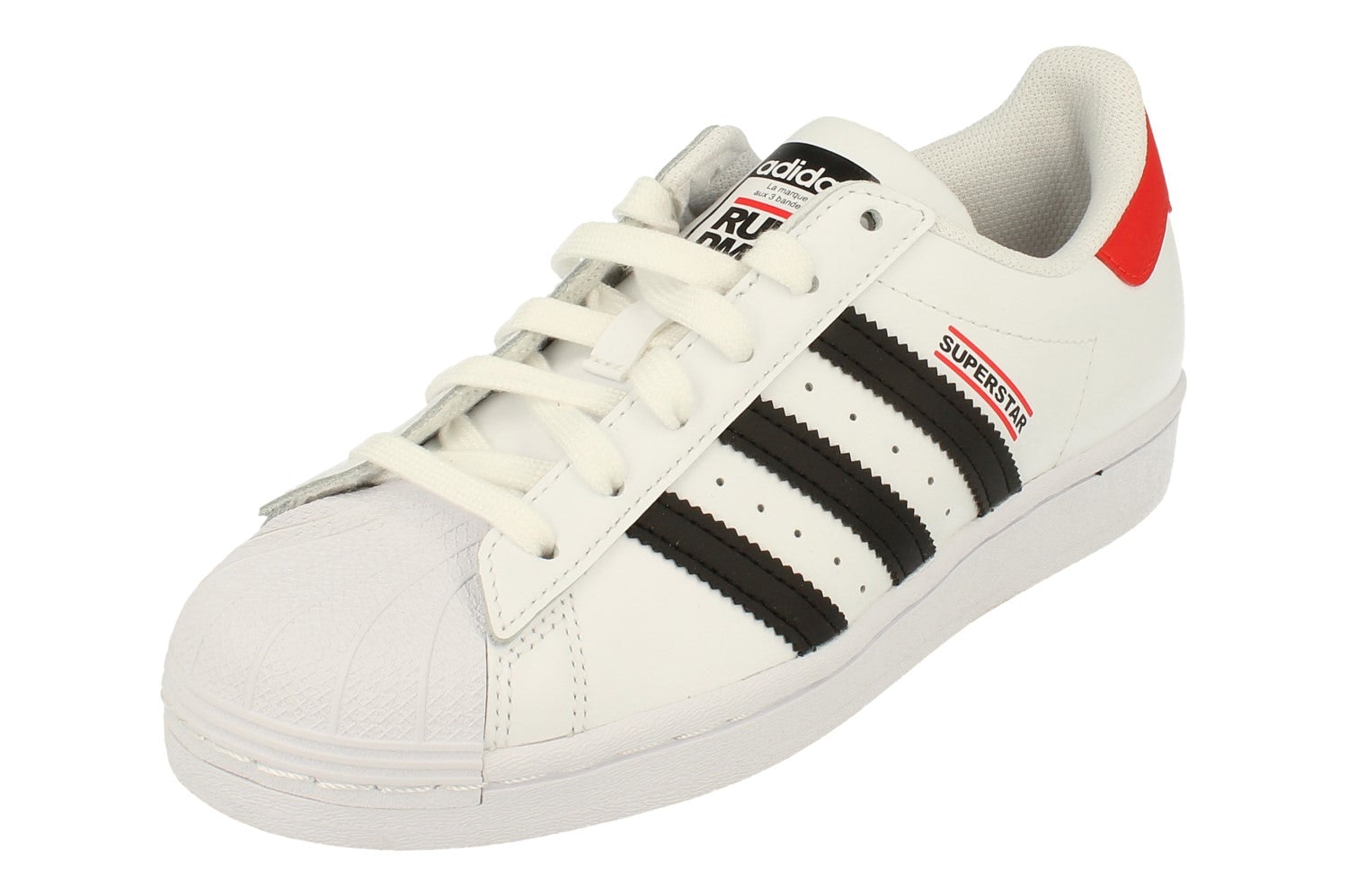 Adidas White/Black/Red Originals Superstar Junior Trainers Sneakers Fy4054 - Uk 3.5 | Us 4 | Eu 36