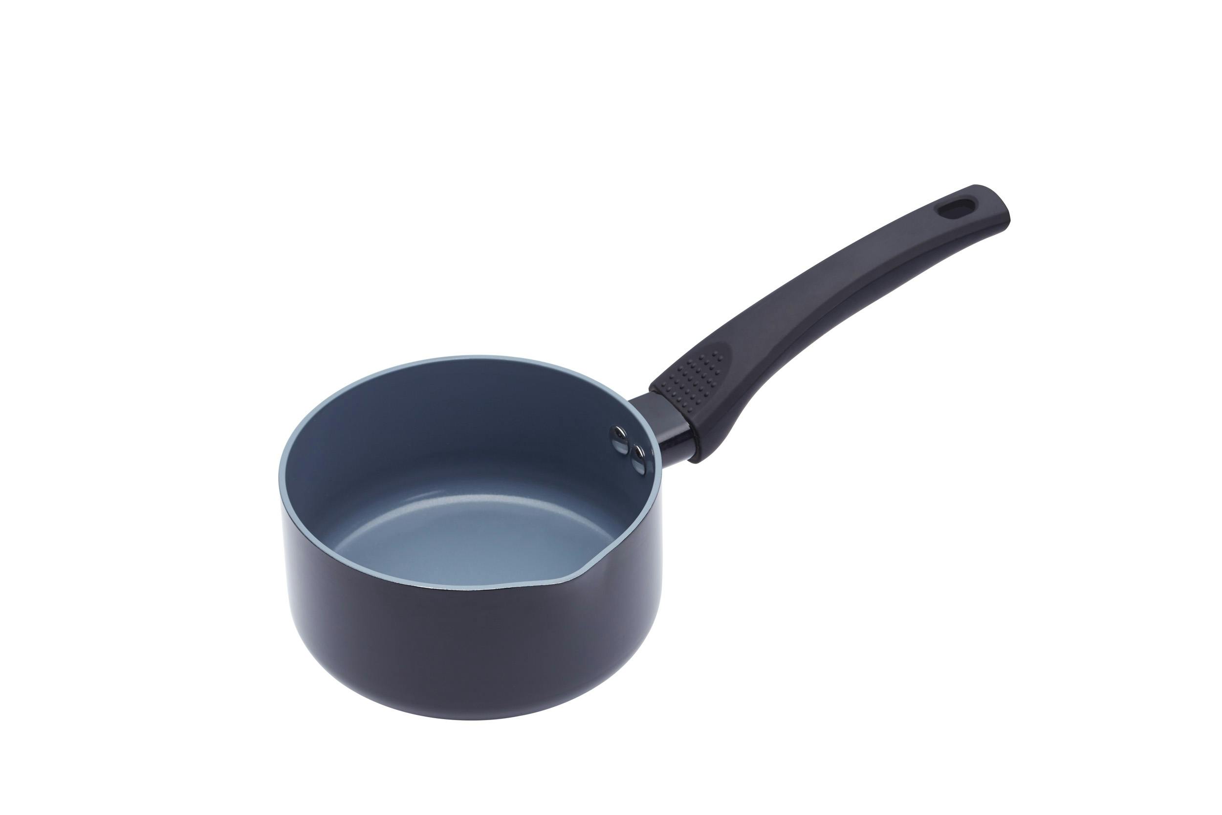 Rackhams Black Ceramic Non-Stick Induction Ready 14Cm Milk Pan - Aluminium - Saucepan