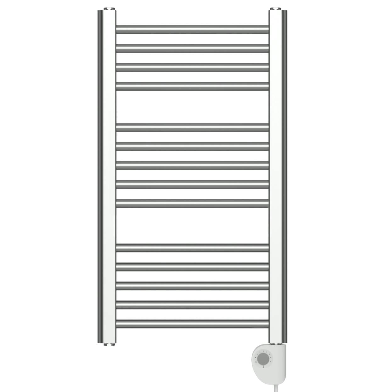 Rackhams 500Mm X 800Mm Chrome Electric Pre-Filled & Pre-Installed Heated Towel Rail