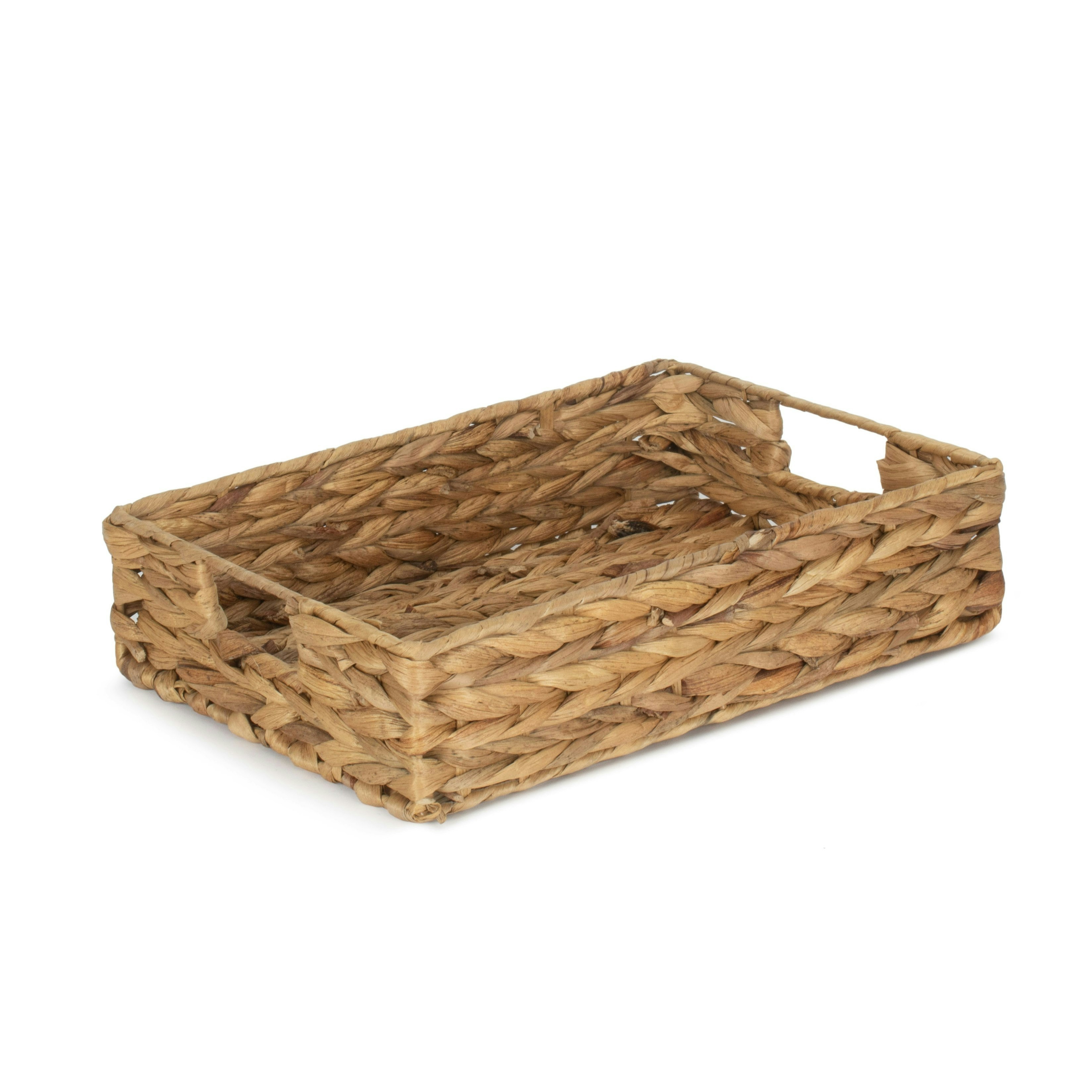 Rackhams Red Shallow Rectangular Water Hyacinth Storage Basket - Small