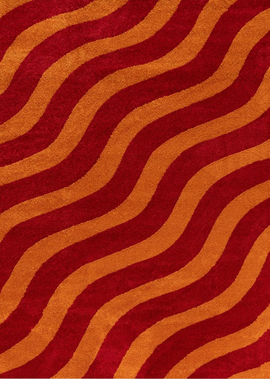 Rackhams Red/Orange Joli Wave & Rug - 160X230 Cm