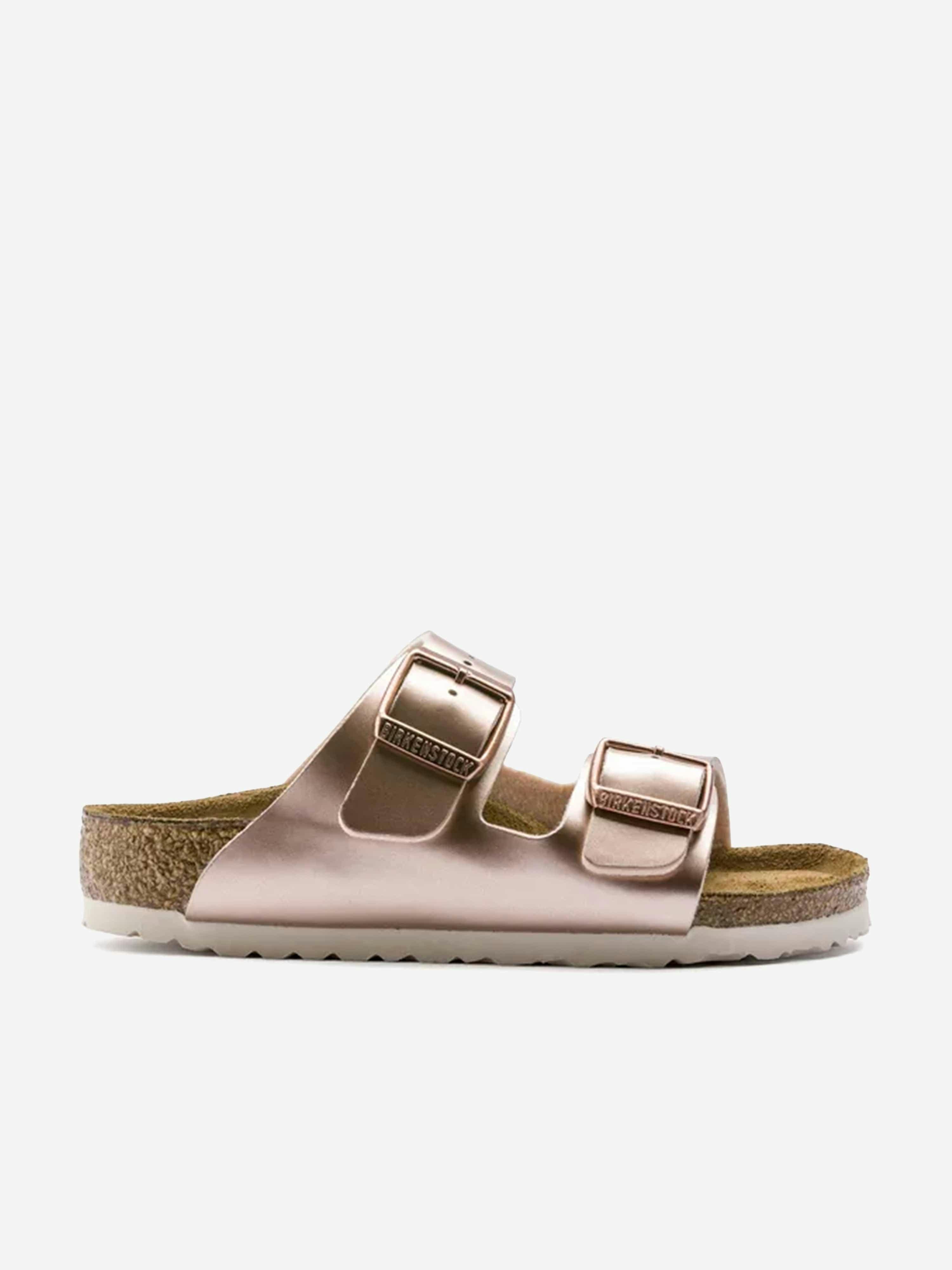 Birkenstock Girls Brown Arizona Classic Metallic Sandals In Copper - Eu 30
