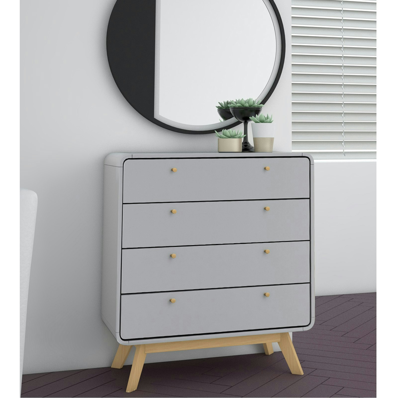 Rackhams Grey Loft24 Cassie Chest With 4 Drawers
