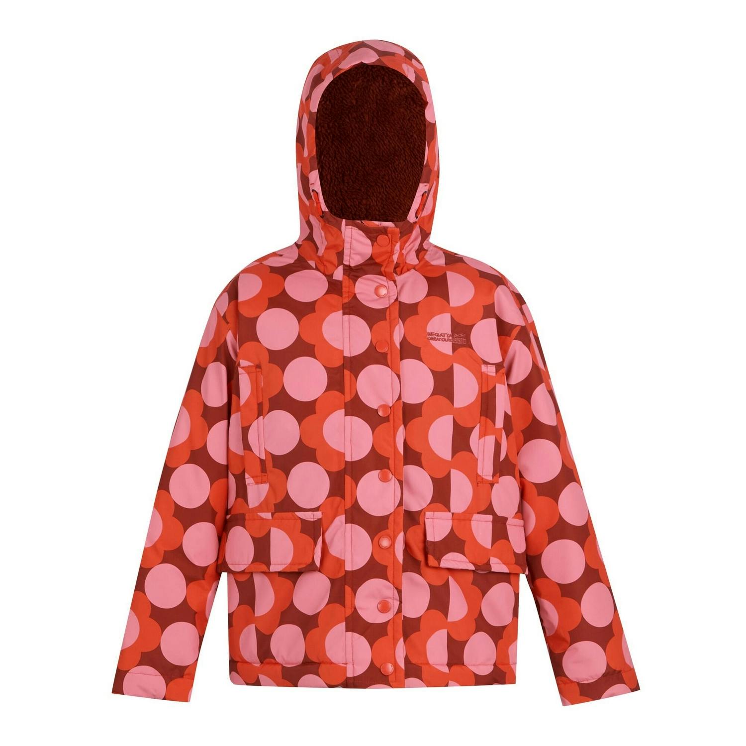 Regatta (7-8 Years, Red) Girls Orla Kiely Waterproof Jacket - Image 2