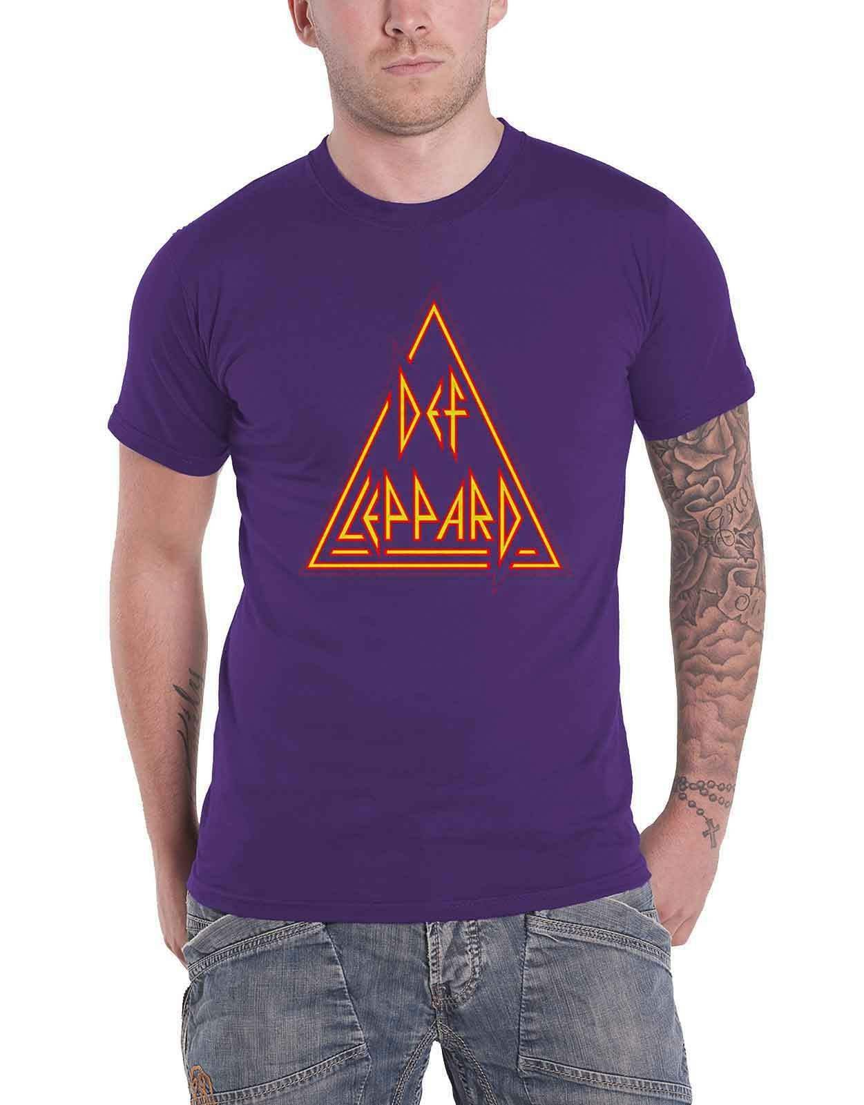Paradiso Clothing Unisex Purple Paradiso Def Leppard Triangle Band Logo T Shirt - Xl