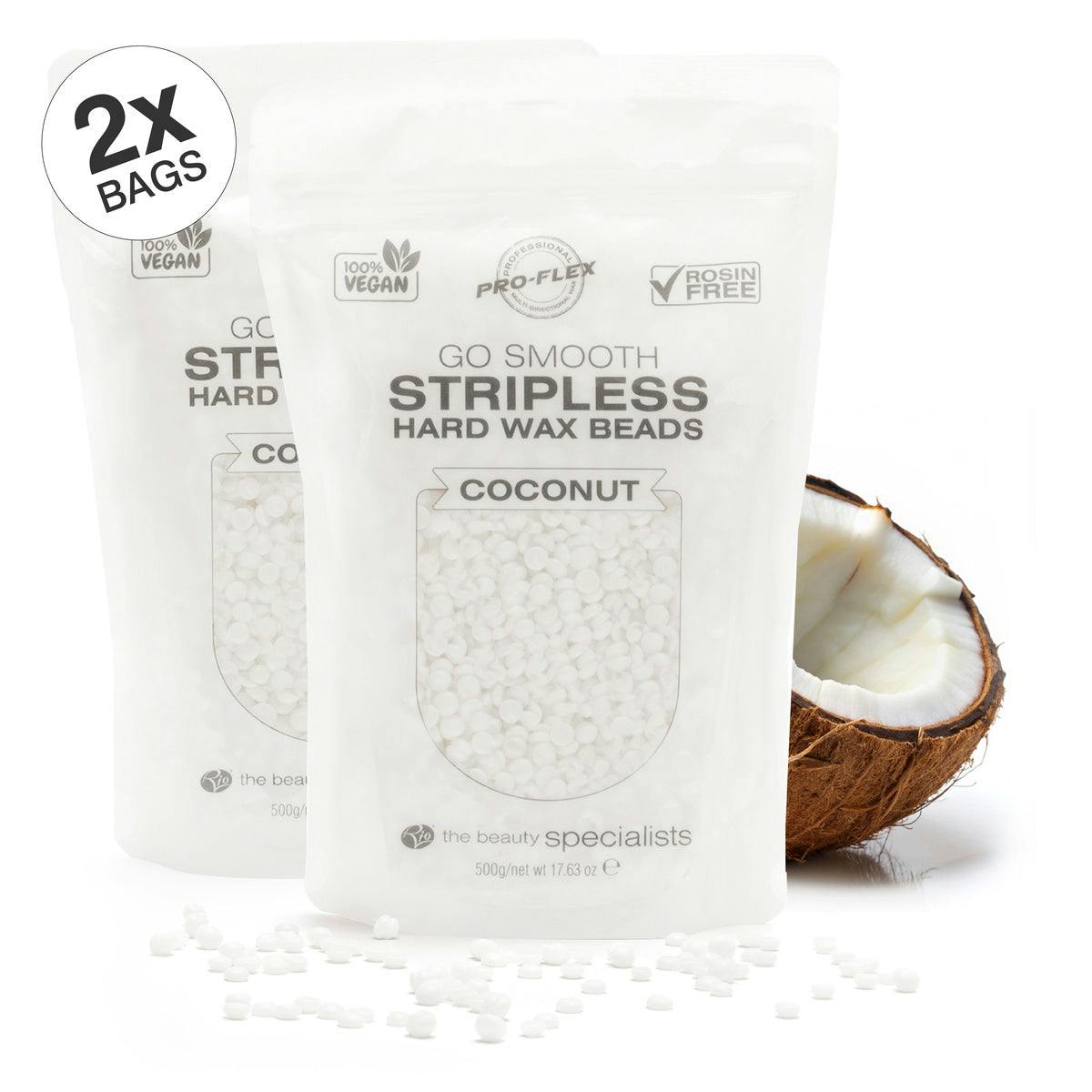 Rio Coconut Go Smooth Stripless Hard Wax Beads (500G) - 2 X 500G - Coconut