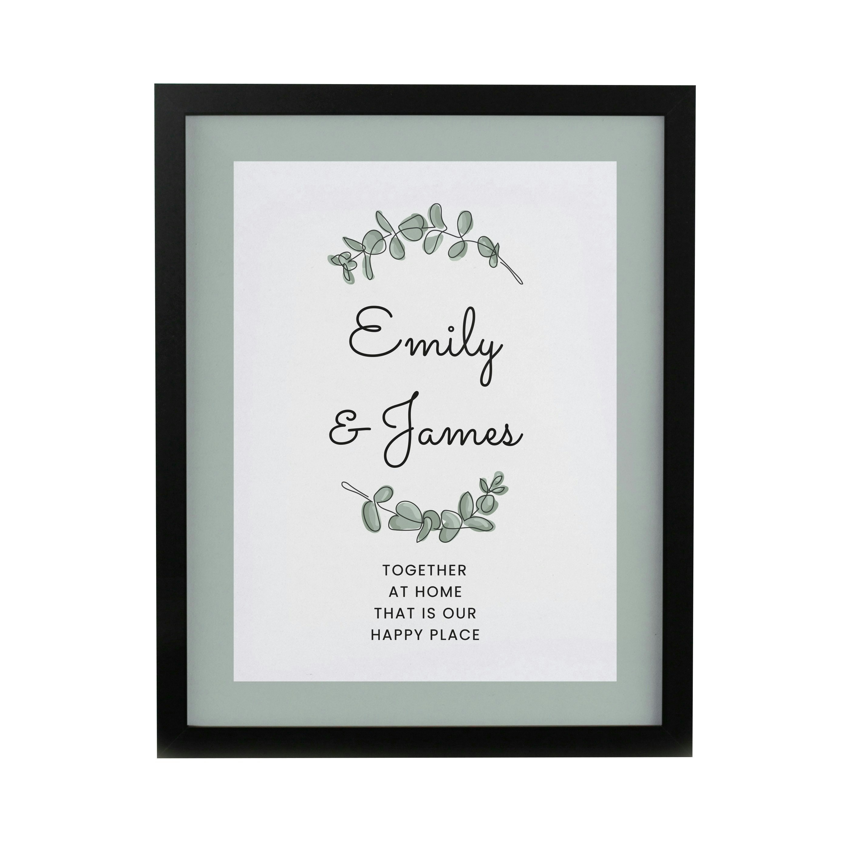 Personalised Memento Company Black Personalised Botanical Poster Frame