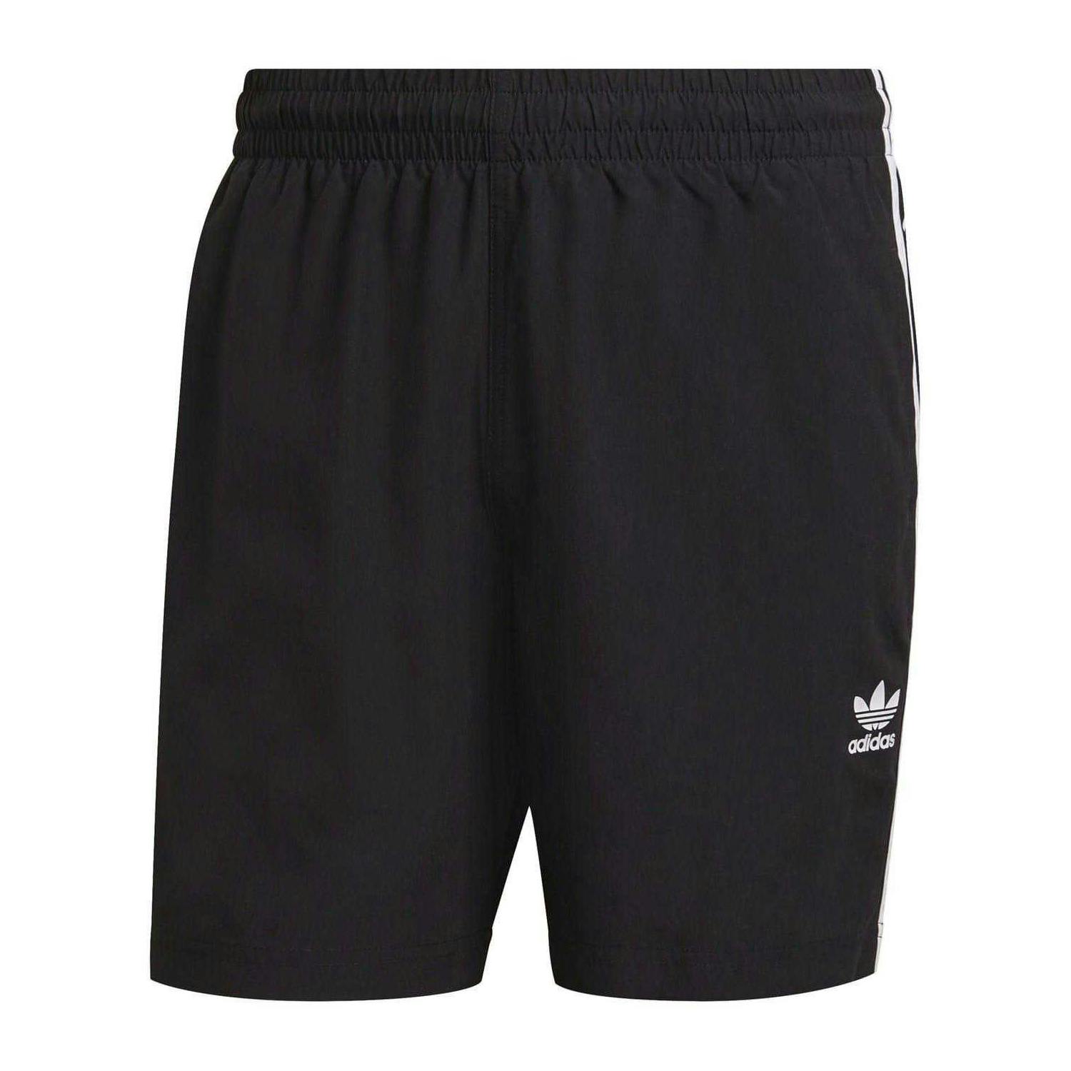 Adidas Men's Black Originals 3 Stripes Swimming Swim Shorts - Xs - 100% Mixed