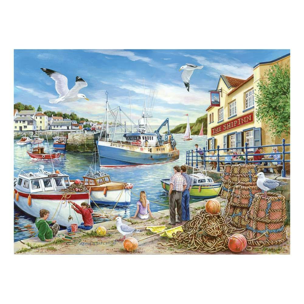 House of Puzzles Ship Inn Big 500 Piece Jigsaw Puzzle - Extra Large Pieces - Keith Stapleton Illustration - Image 3