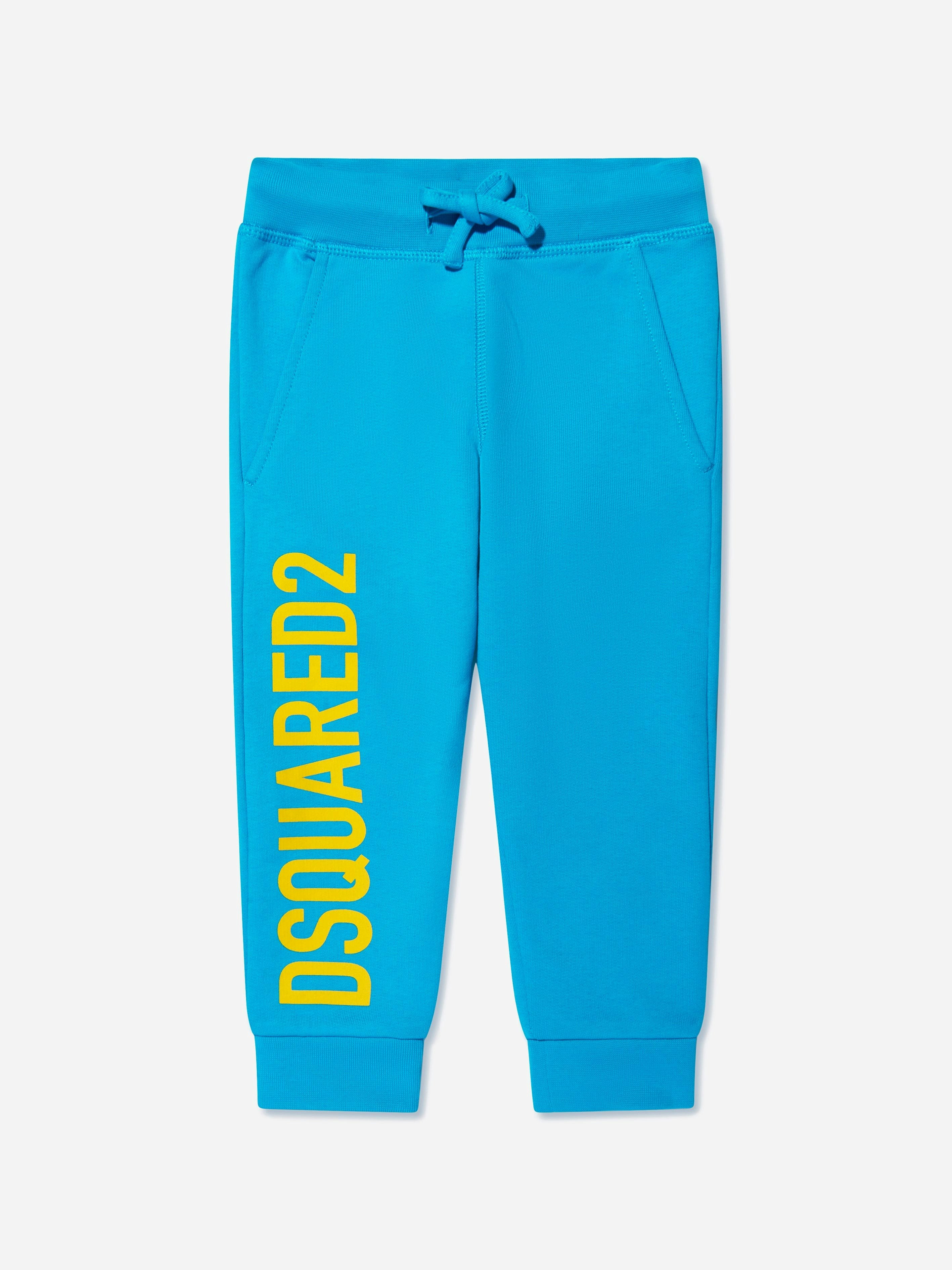 Dsquared2 Kids Unisex Kids Blue Logo Pants In - 14 Yrs