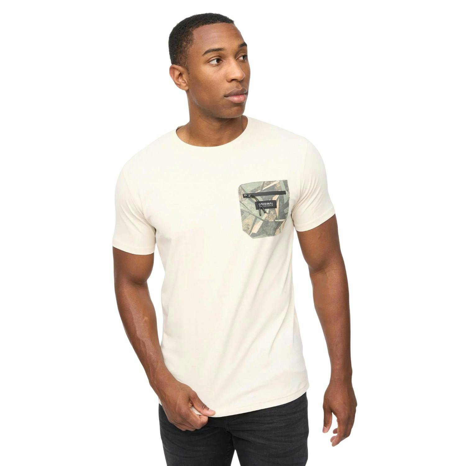 Crosshatch Men's White Campbox T-Shirt - Off - L - Off - 100% Cotton