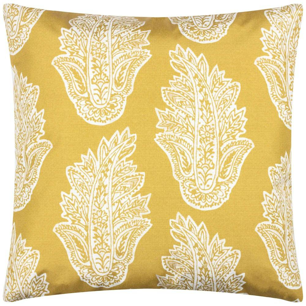Paoletti Kalindi Paisley Outdoor Cushion Cover - Saffron - 43Cm X 43Cm - Saffron - 100% Polyester