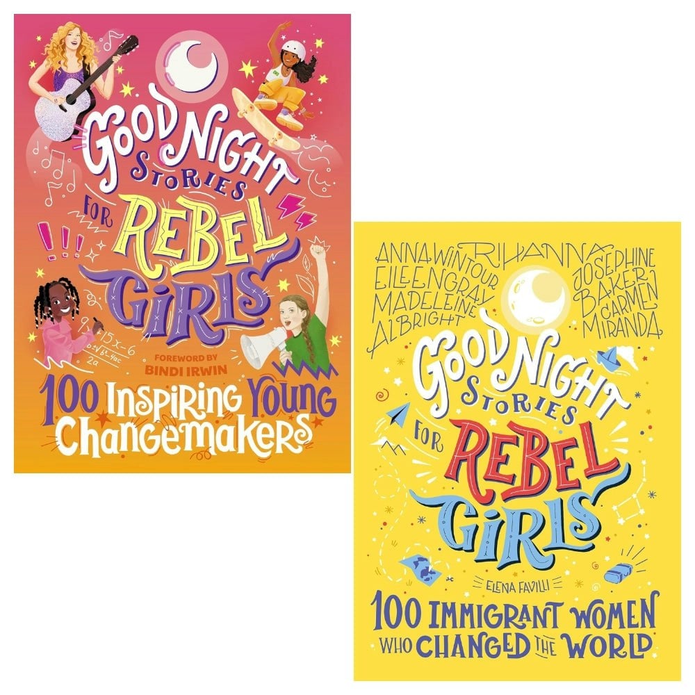 Rebel Girls Girls Good Night Stories For Rebel 2 Books 100 Inspiring Young Changemakers, 100 Immigrant Women Who Changed The World