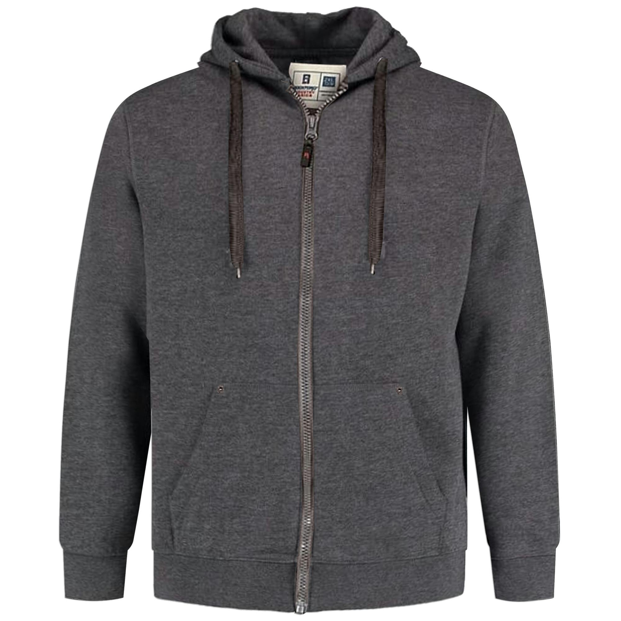 Duke Men's Grey D555 Rockford Cantor Heavyweight Kingsize Full Zip Hoodie - 6XL - 65% Polyester/35% Cotton
