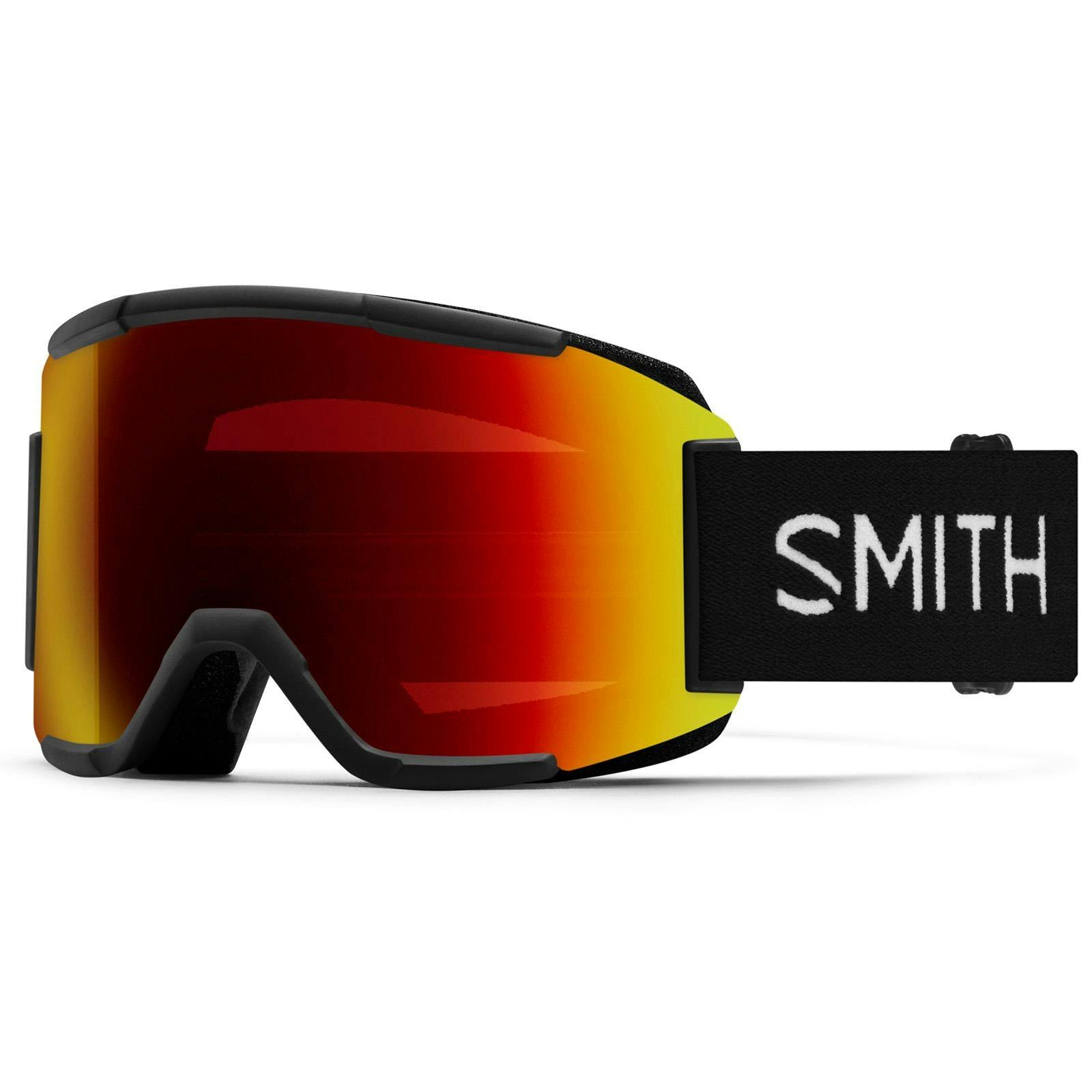 Smith Black/Red/Yellow Ski Goggles Squad 2Qj 6K Chromapop Sun Mirror &