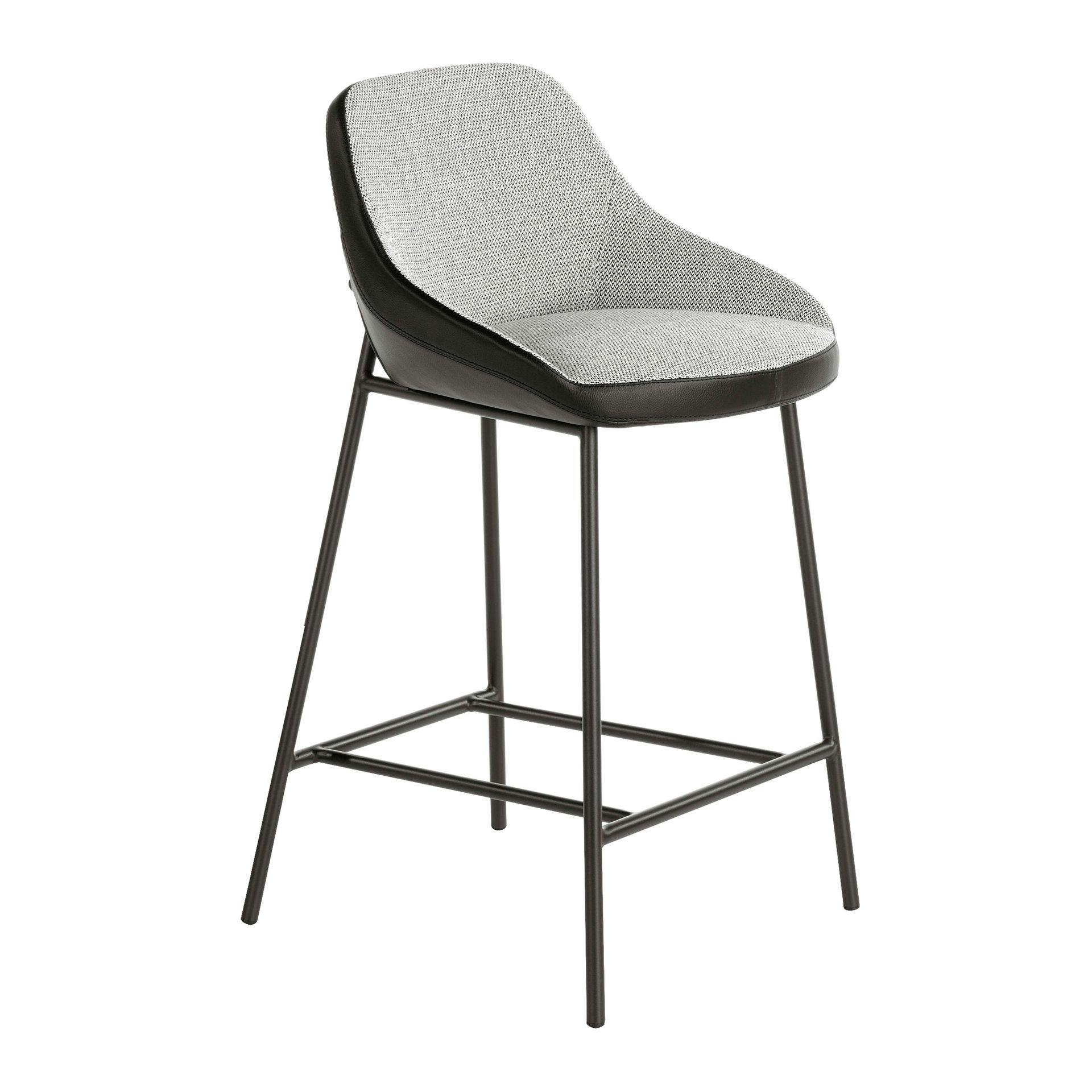 Angel Cerdá Grey/Black Fabric And Leatherette Stool 4100