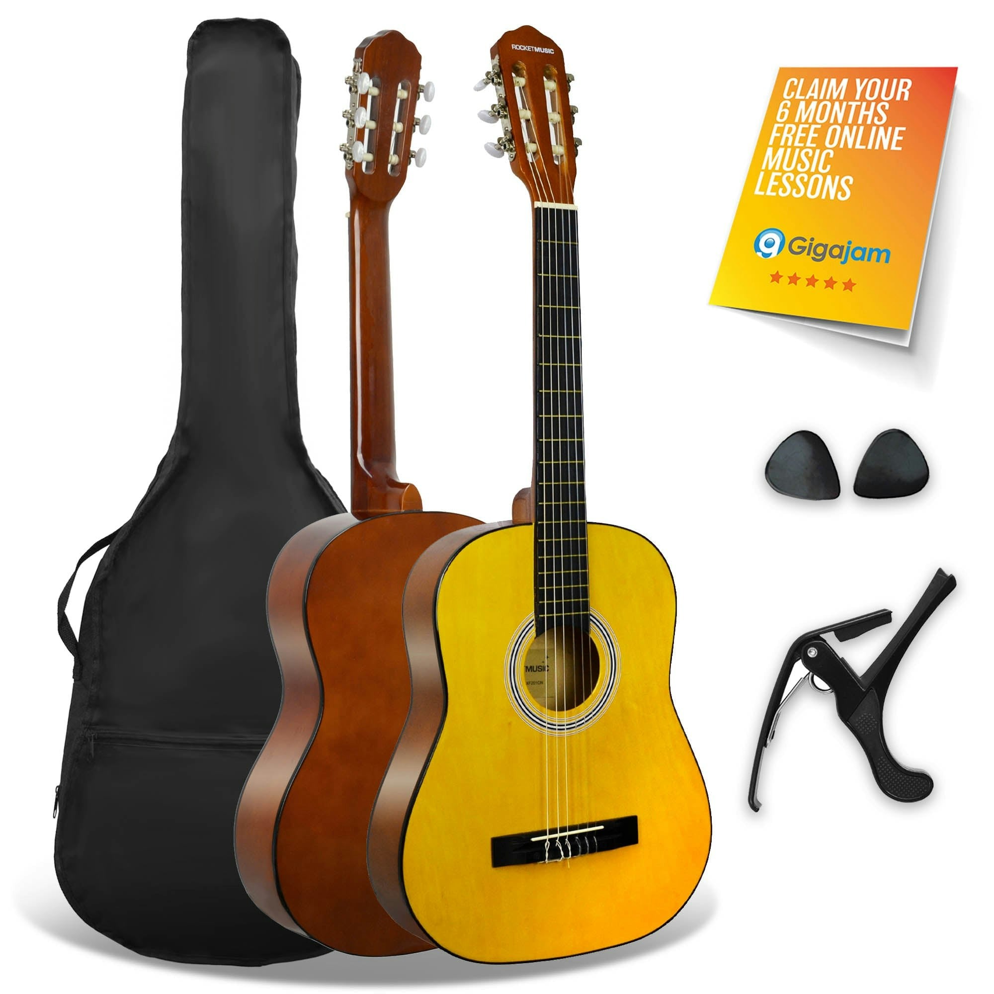 Classical Guitar 3/4 Size XF Beginner Package with Gig Bag - 3rd Avenue - Image 4