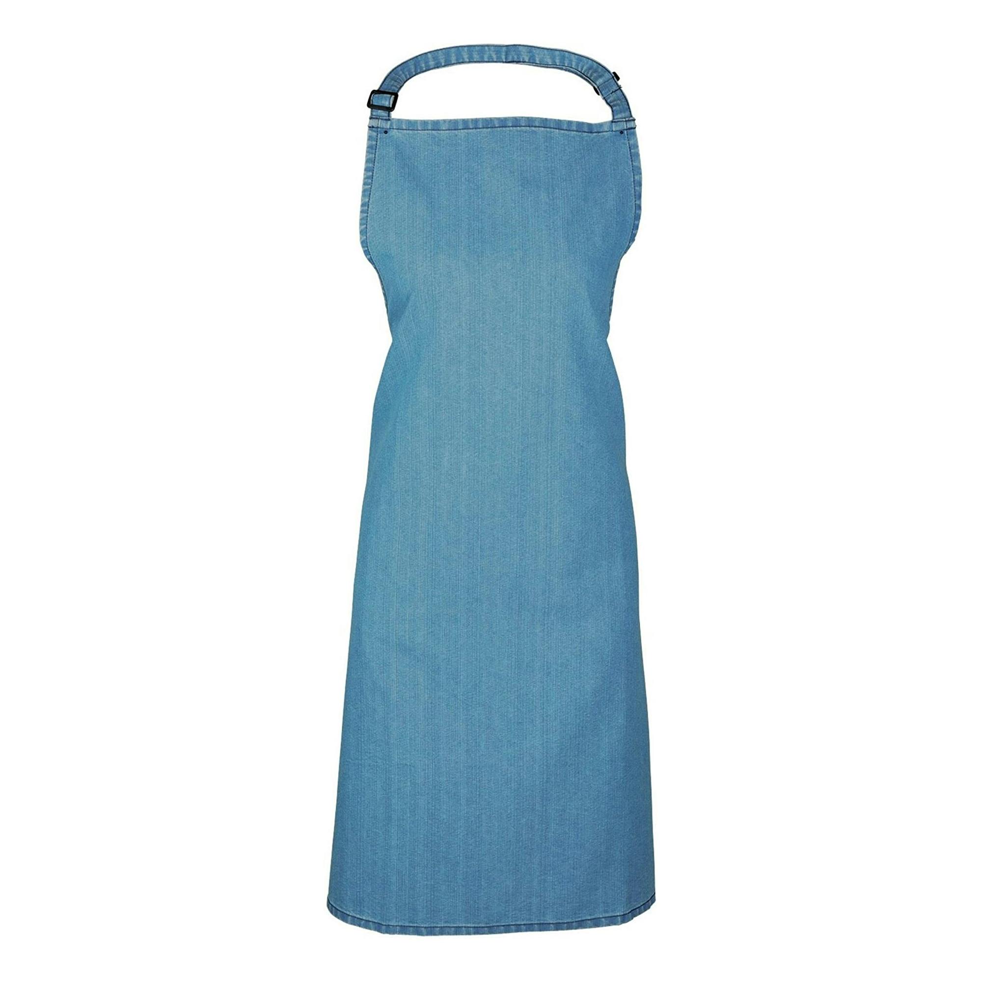 Premier (One Size, Blue Denim) Ladies/Womens Colours Bip Apron With Pocket / Workwear - Image 2
