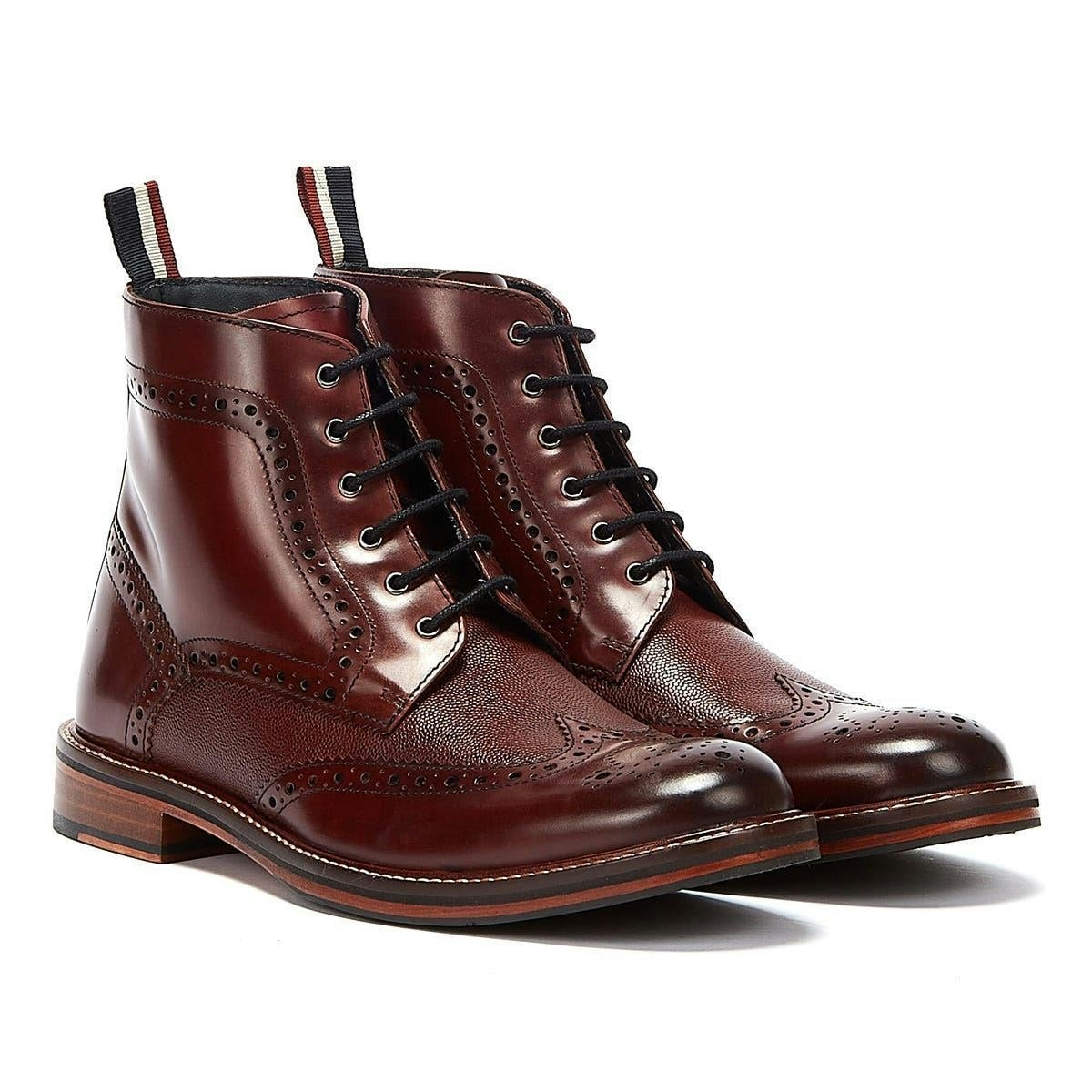 Ben Sherman Men's Burgundy/Dark - Bs12604 Alfred Brogue Boots - Burgandy - Uk 7 / Eu 41 / Us 8