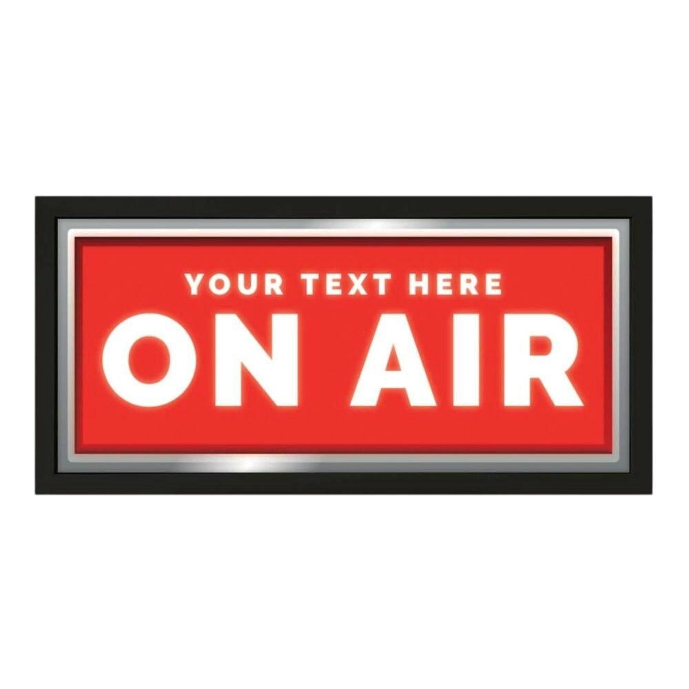 Rackhams Black/White Personalised Wall Art - On Air Studio Sign With Frame