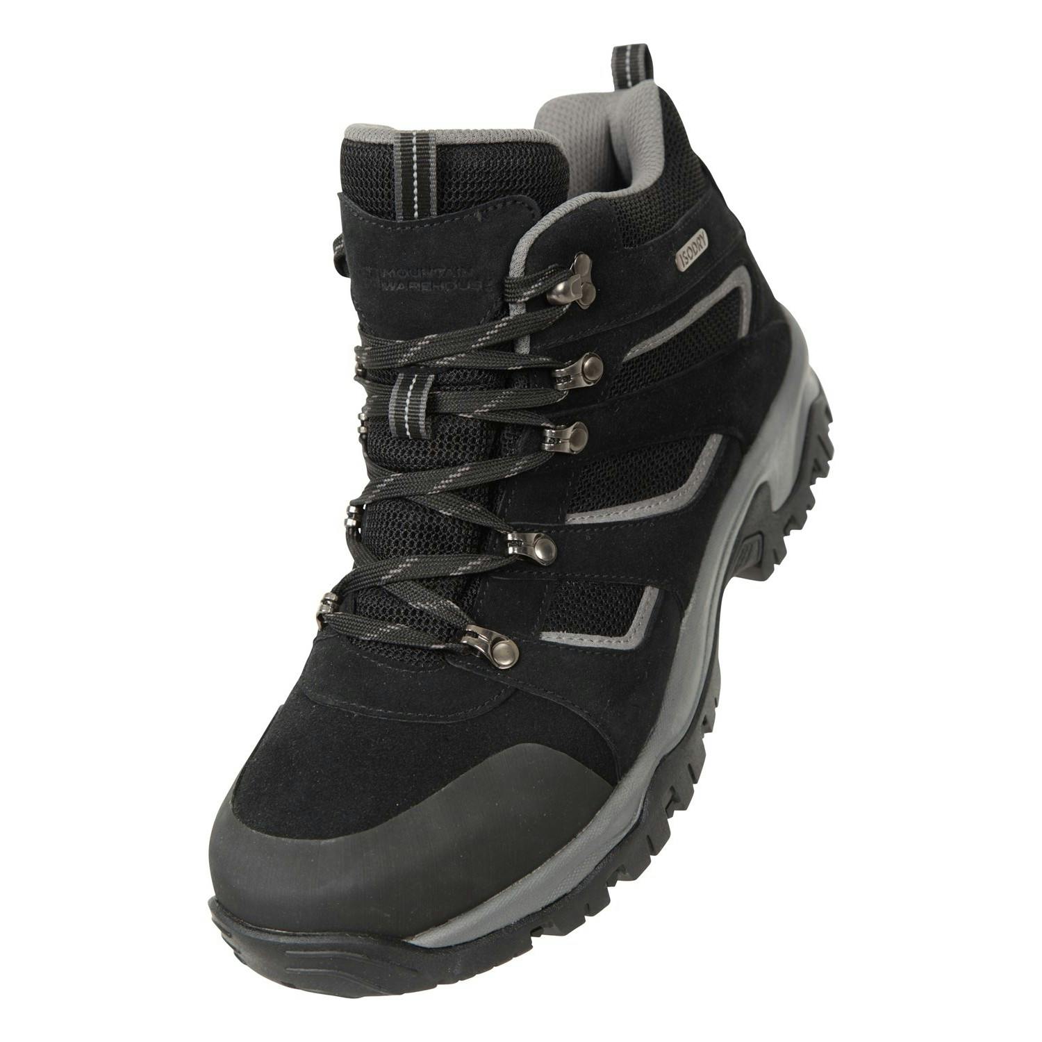 Mountain Warehouse Men's Black Voyage Suede Waterproof Boots - 9 Uk - 70% Suede/10% Rubber/10% Eva/10% Mesh