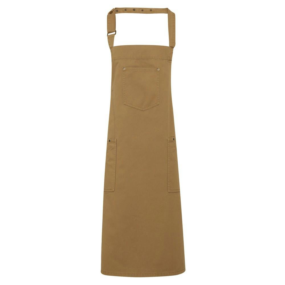 Premier Unisex Khaki Twill Chino Full Apron In - Image 3