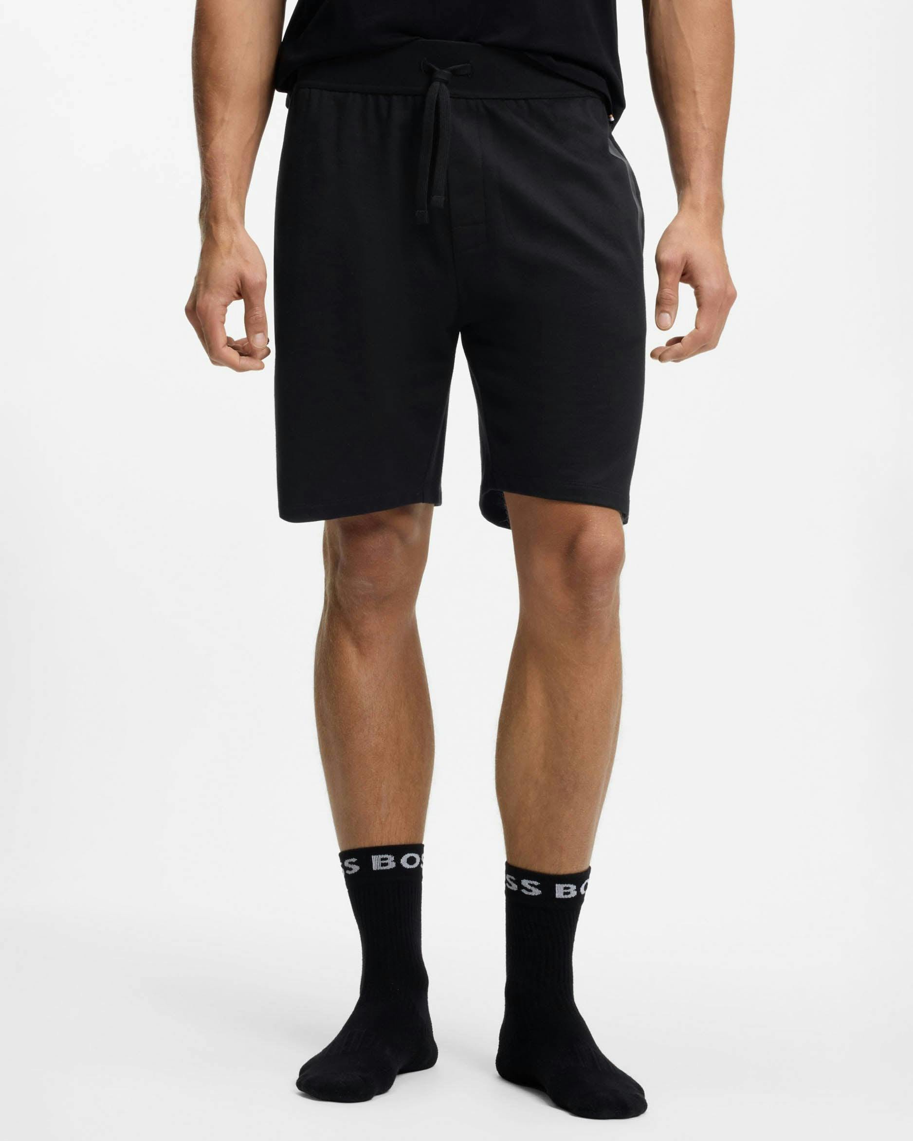 Boss Men's Orange/Black Authentic Loungewear Shorts With Stripe And Logo - 004 - 004 - Xl