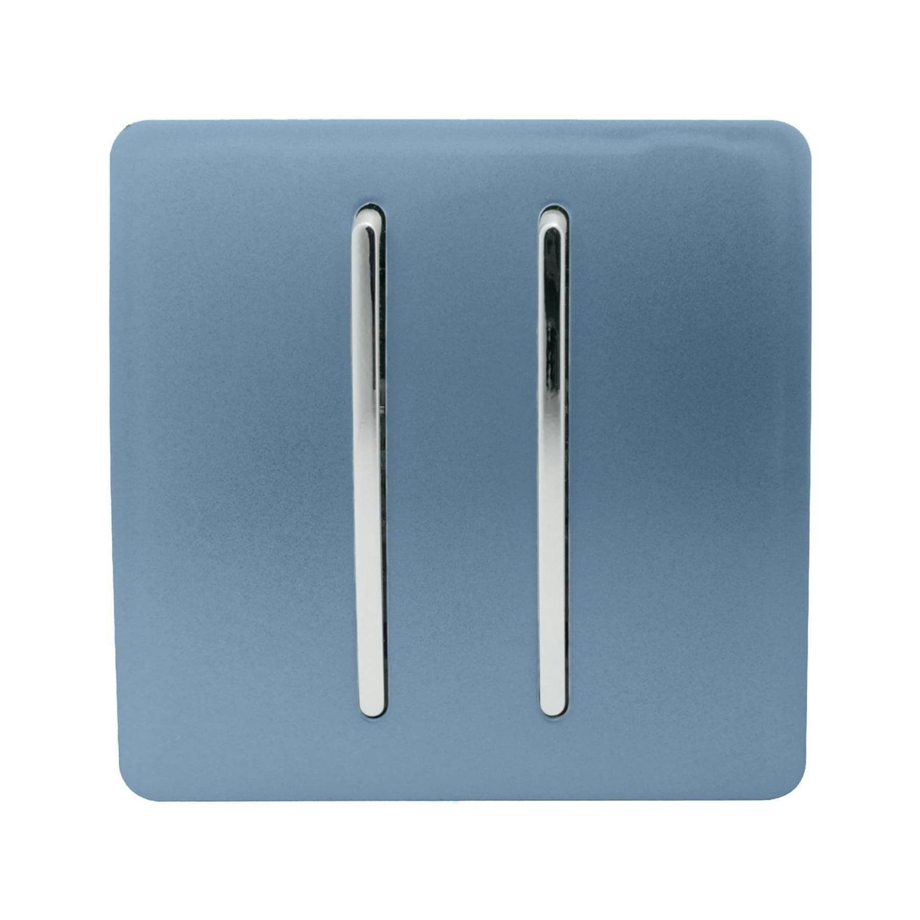 Trendi Switch Sky Blue 2 Gang Retractive Home Automation Switch In