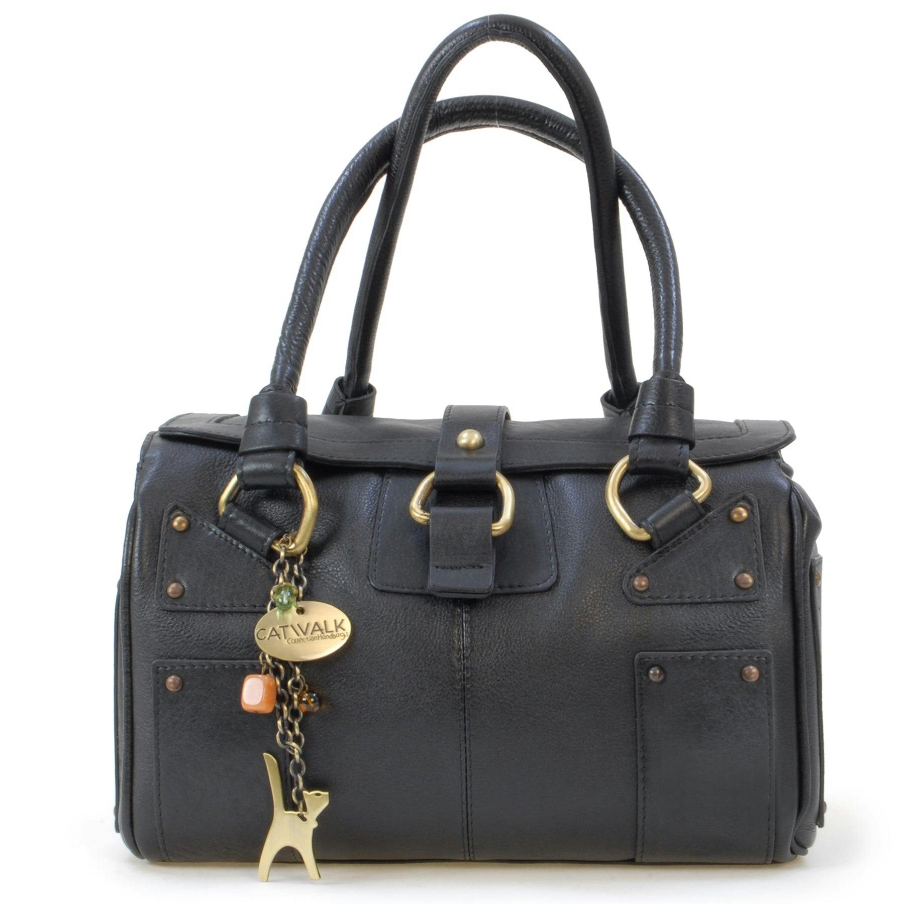 Catwalk Collection Handbags Black Claudia - Top Handle Bag