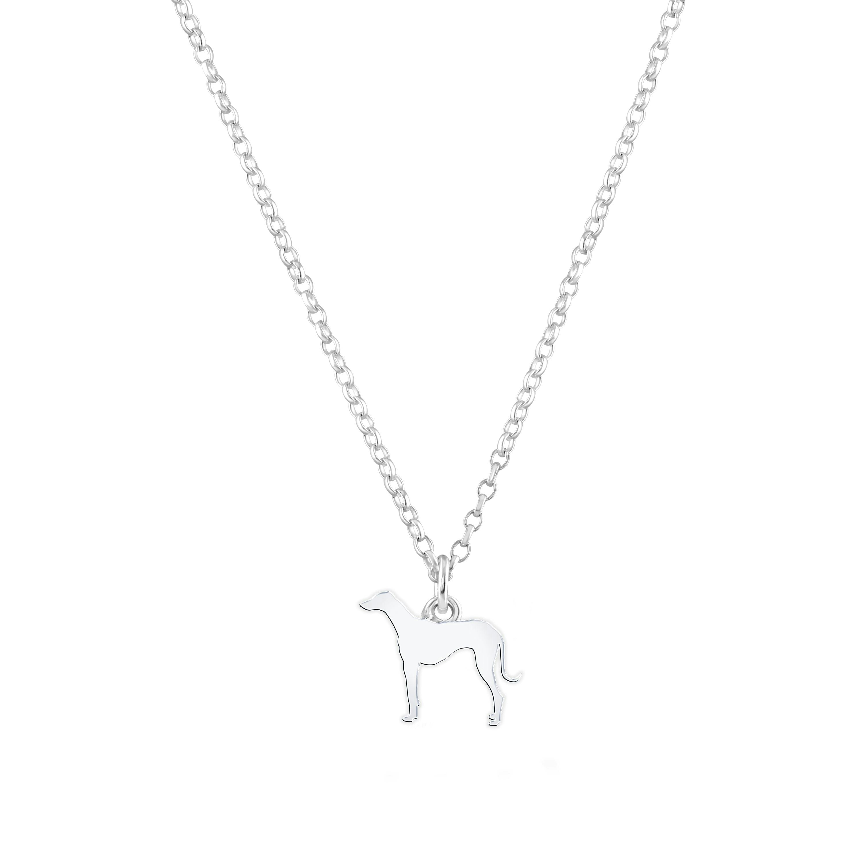 Mylee London Silver Azawakh Silhouette Necklace - Personalised - Yes