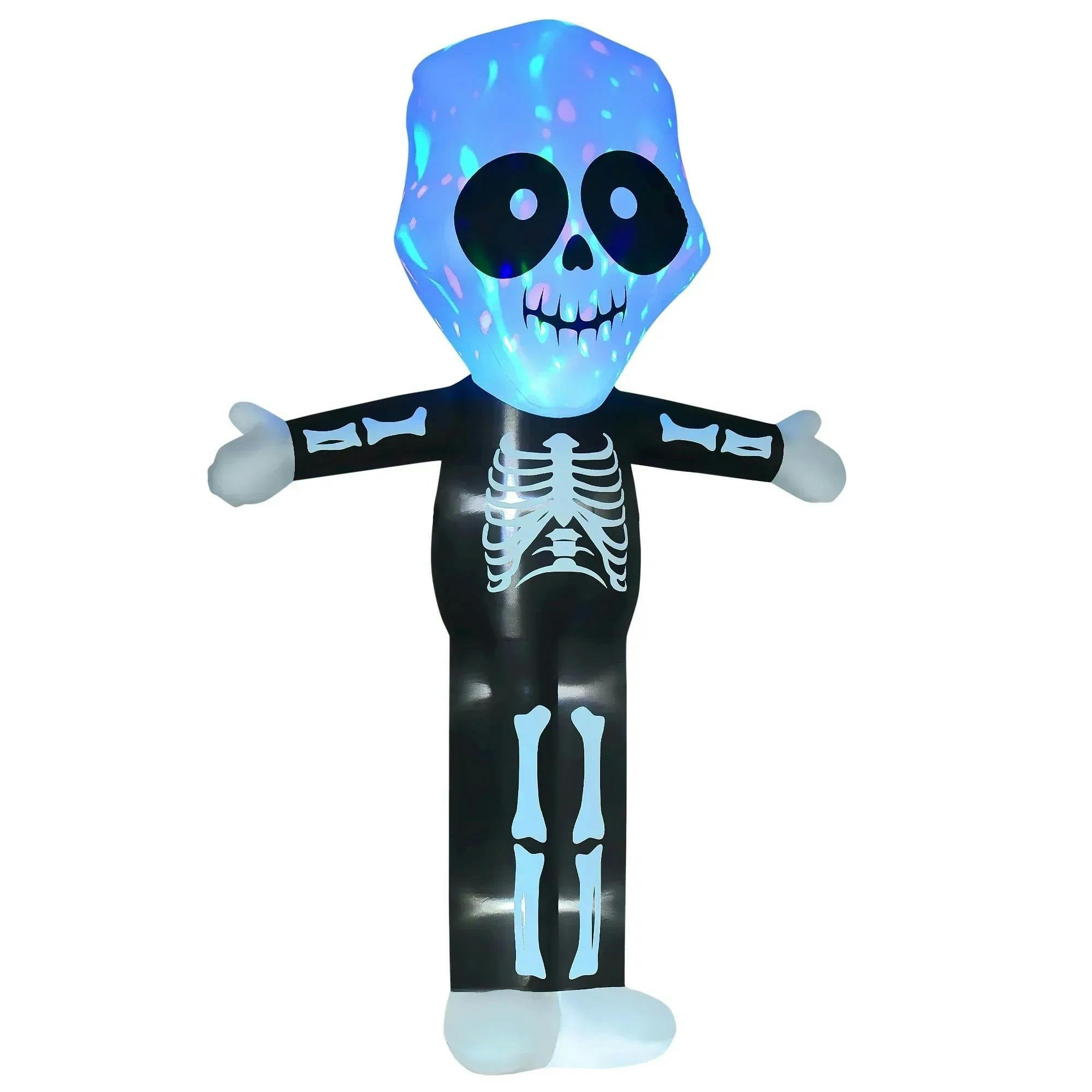 Homcom Unisex Multicolor Halloween Inflatable Skeleton Ghost Decoration Lighted Indoor Outdoor - Image 6