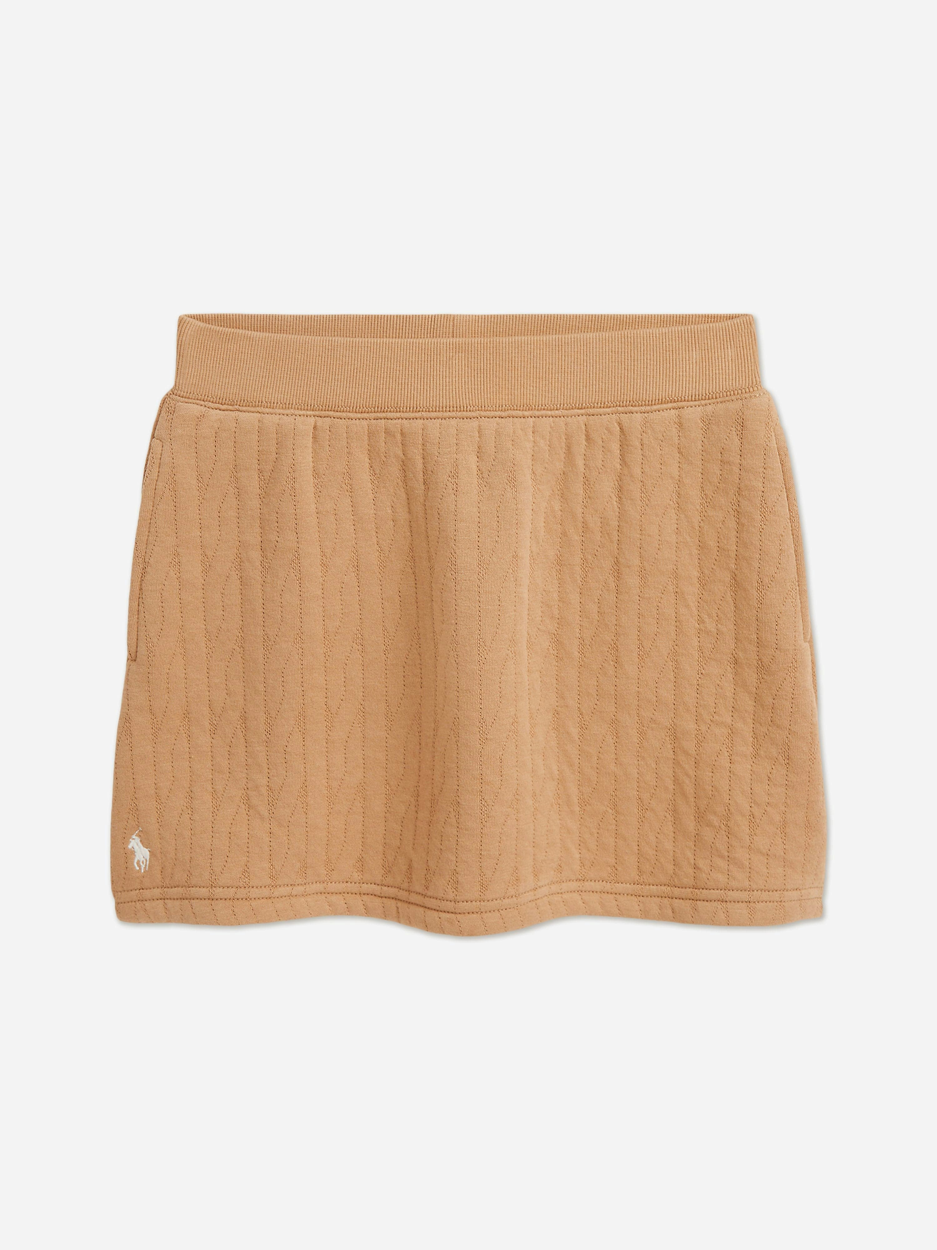 Ralph Lauren Kids Girls Beige Ralph Lauren Cable Jacquard Knit Skirt In - 12-14 Yrs (L)