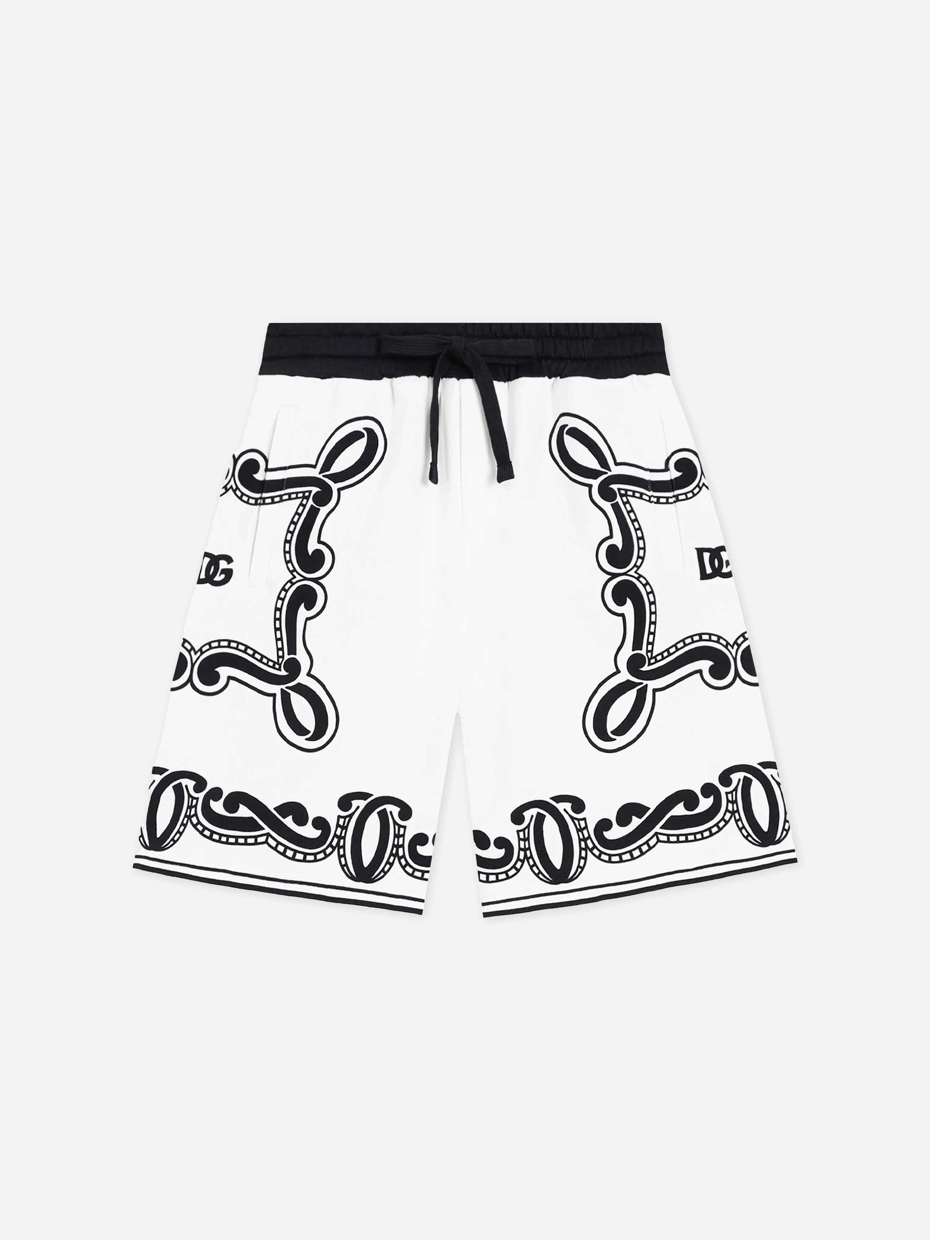 Dolce & Gabbana Kids Boys White Dolce & Gabbana Bandana Print Bermuda Shorts In - 5 Yrs