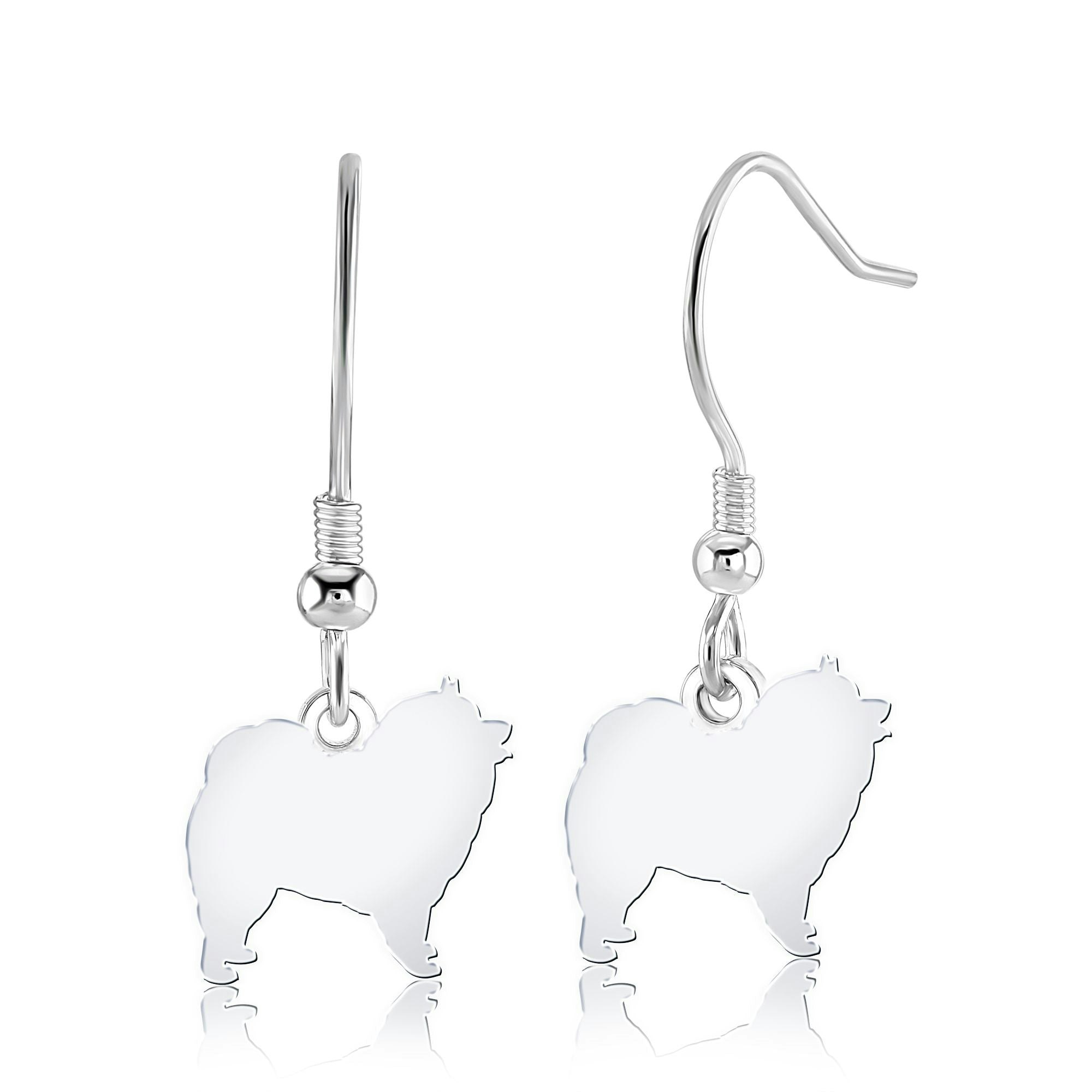 Mylee London Silver Keeshond Silhouette Earrings - No - Hook