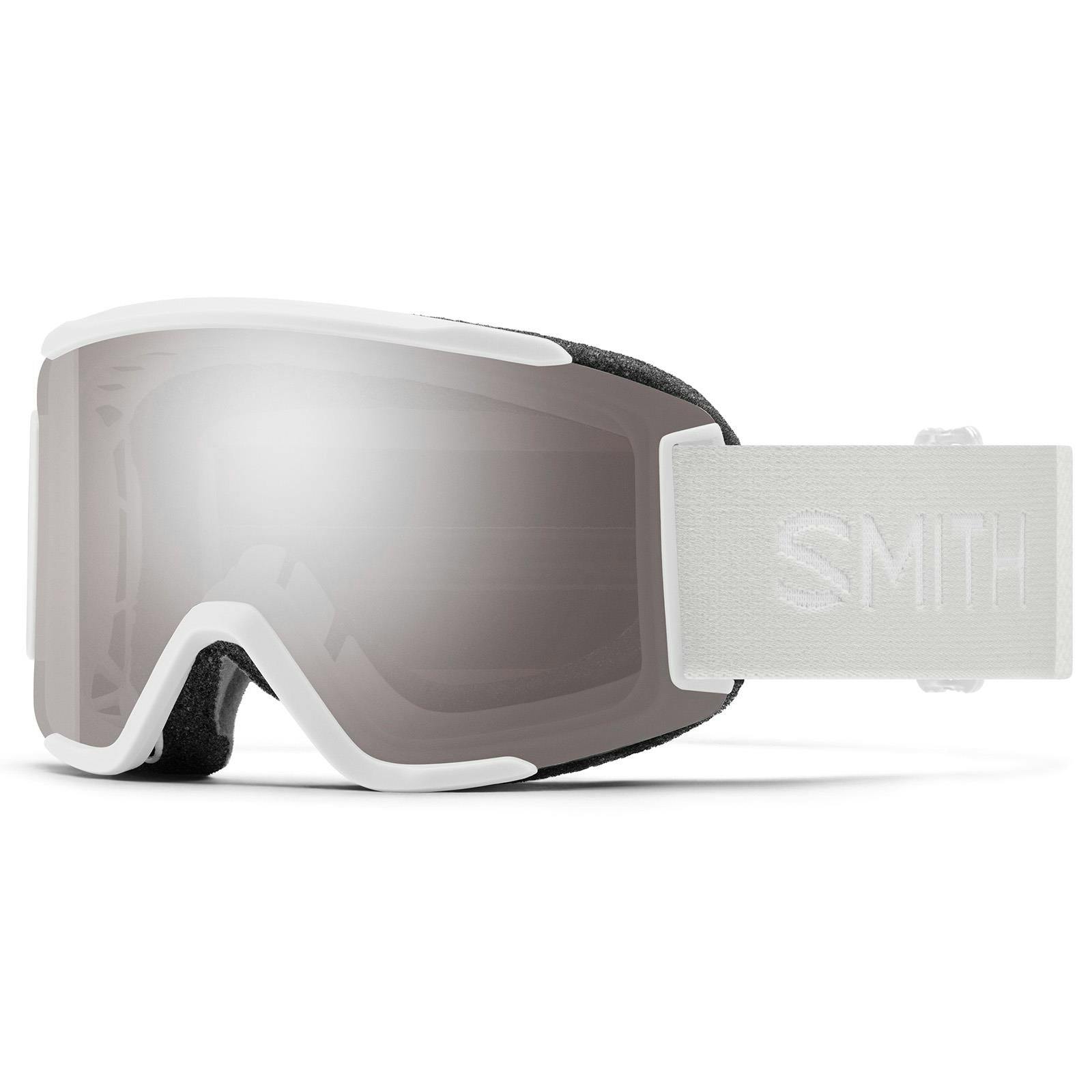 Smith White Ski Goggles Squad S 33F 5T Vapor Chromapop Sun Platinum Mirror & Clear